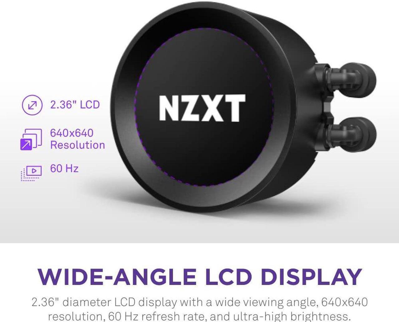 Alt view image 3 of 5 - NZXT Kraken 280mm AIO CPU Liquid Cooler with Customizable LCD Display, High-Performance Pump, and 2x F140P Fans