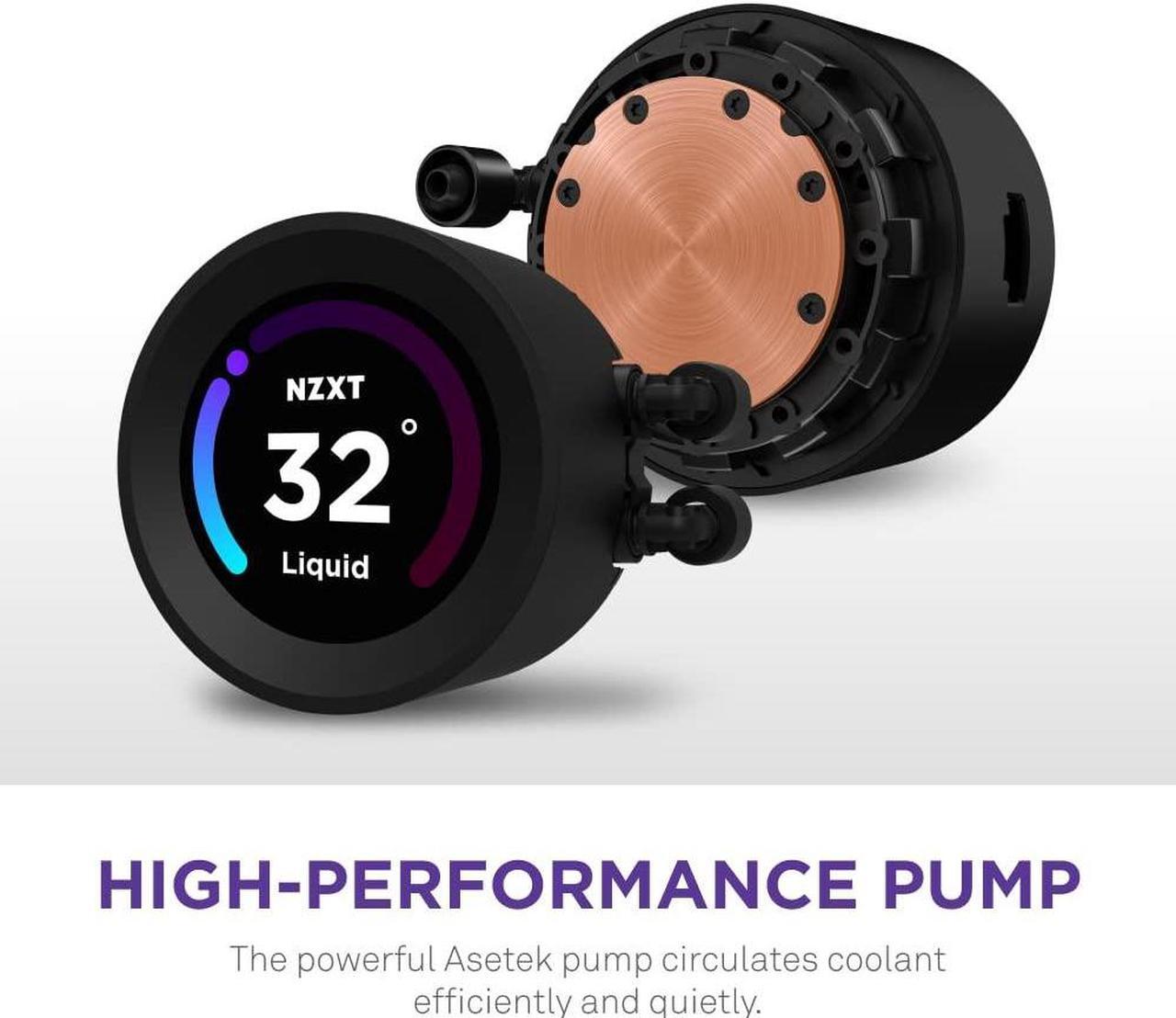 Alt view image 4 of 5 - NZXT Kraken 280mm AIO CPU Liquid Cooler with Customizable LCD Display, High-Performance Pump, and 2x F140P Fans