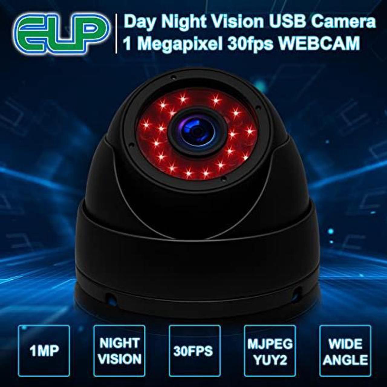 Alt view image 3 of 5 - ELP 1megapixel Day Night Vision Indoor&Outdoor CCTV USB Dome Housing Camera Vandal-Proof for House and Pc Industrial Security.CCTV Camera for Baby Monitor, Pets Monitor,Home Security