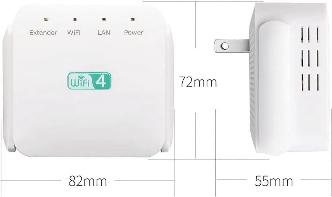 Alt view image 5 of 5 - WiFi Extender Signal Booster 2025, WiFi Booster 2025, WiFi Range Extender 300Mbps, Wireless Signal Repeater Booster 2.4 Dual Band 4 Antennas 360deg Full Coverage