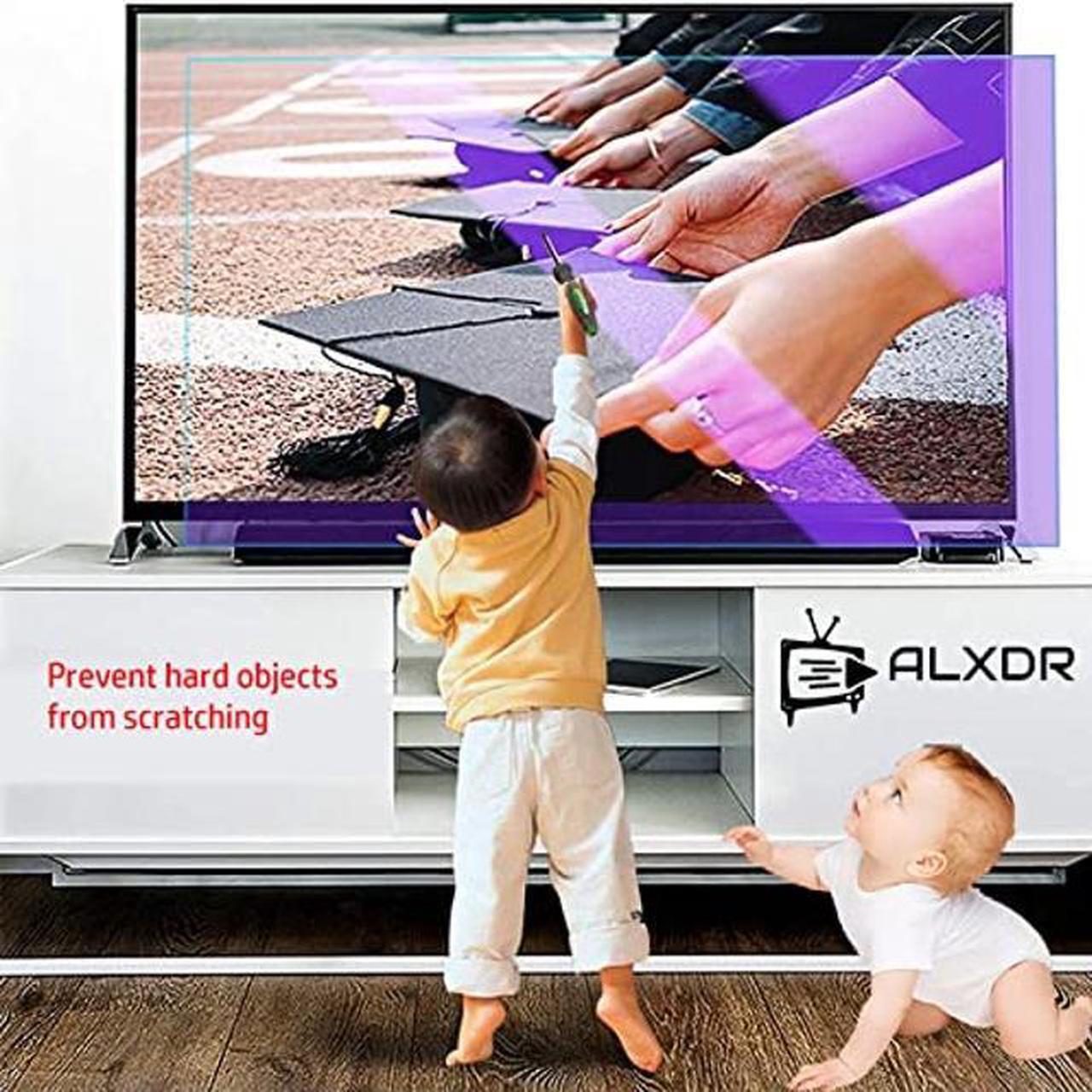 Alt view image 3 of 5 - Anti Glare Film for TV Screen Protector, Anti Blue Light Monitor Filter, Guard Against Radiation, Relieve Eye Strain Protection Eyes and Sleep Better for 32/43/50//55/65in LCD, LED Ect