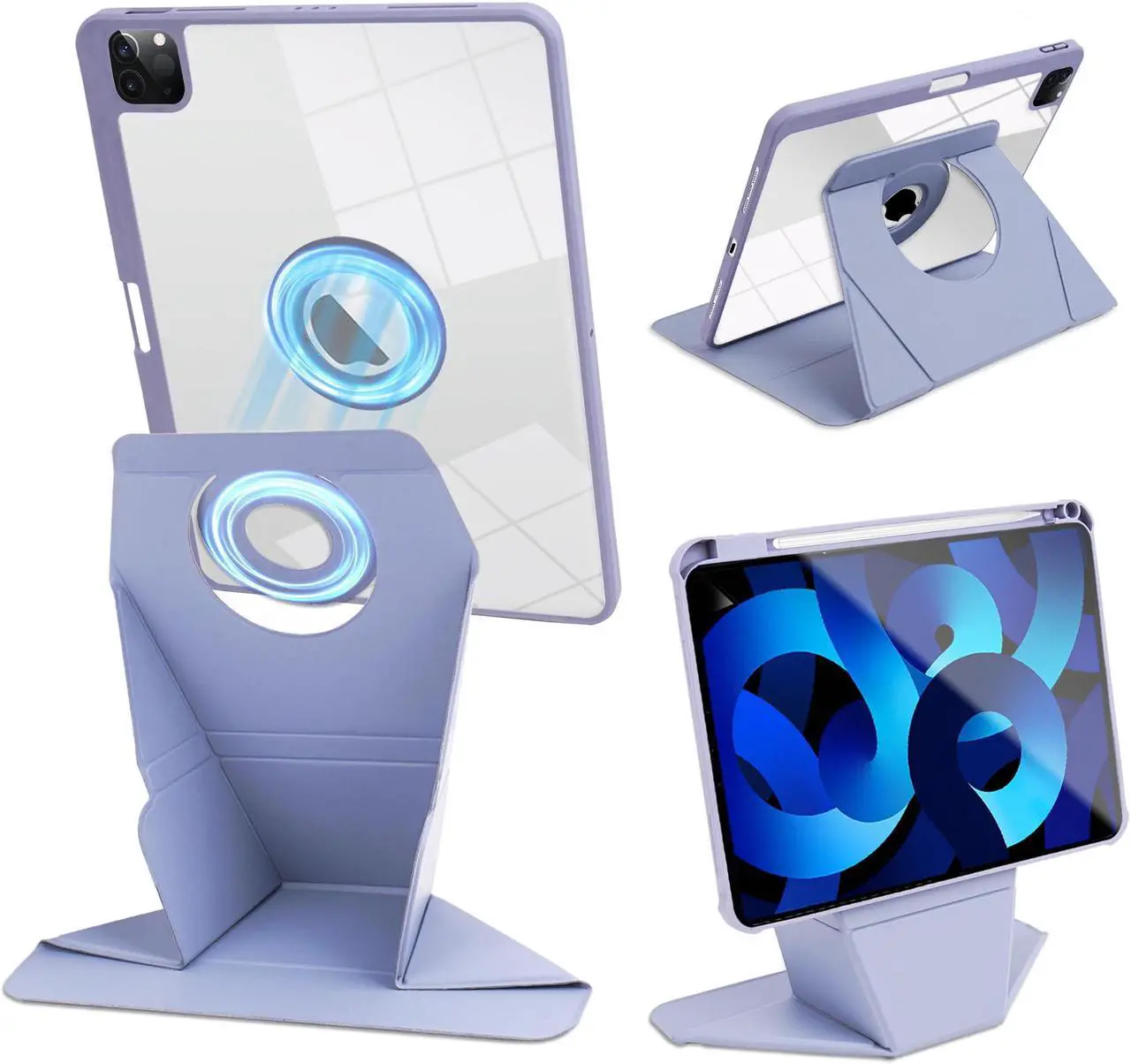 Main image of Hennaja Rotating Case for ipad Pro 11'' (1st/2nd/3rd/4th Gen), ipad Air (4th/5th Gen) Case, Dechable ipad Case with Foldable Magnetic Stand, Auto Sleep/Wake(1-Blue)