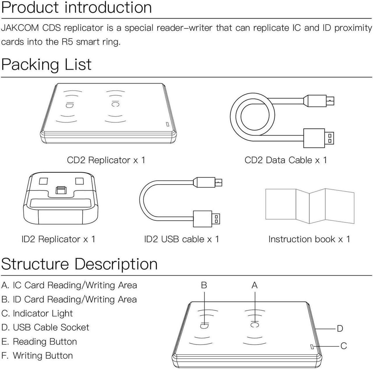 Alt view image 4 of 5 - 2023 Newest RGTTOTG CDS Smart Card Reader Writable Key ID IC Card Replicator NFC Reader 125KHz Frequency Identification Card Writer for R4 R5 Smart Ring Reading Writing