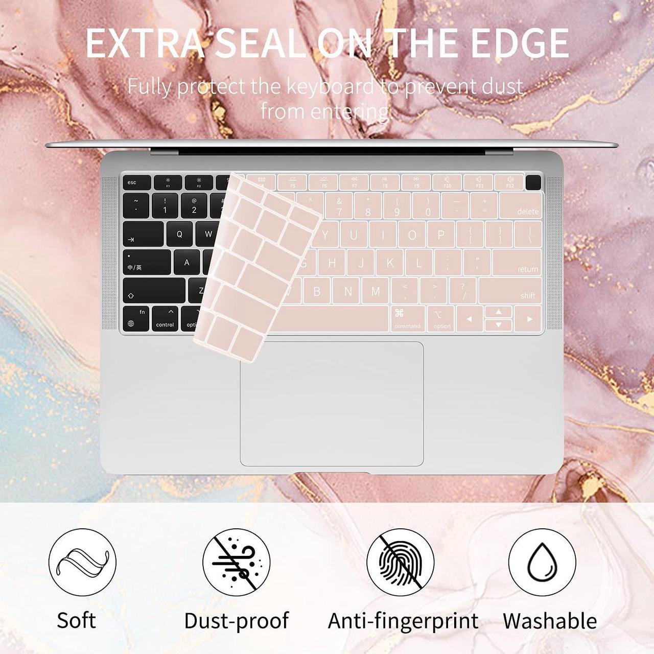 Alt view image 5 of 5 - Watbro Compatible with MacBook Air 13 Inch Laptop Case 2020 2019 2018 Release A2337 M1/A2179/A1932,Colorful Marble Case with Keyboard Cover Skin for MacBook Air 2020 with Touch ID