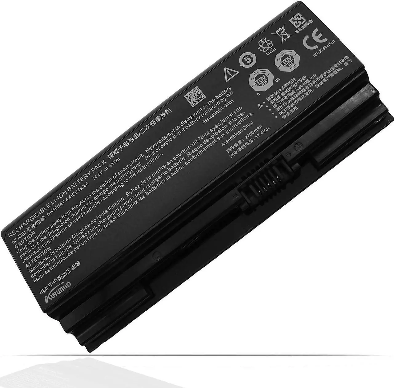 Main image of AURUNHO NH50BAT-4 Laptop Battery Replacement for Gigabyte G5 KC KD GD MD Gigabyte G7 KC GD MD Clevo Hasee G7T-CU7NS G7M-CT7NK G8-CT7NK G9-CT7PK Series 14.6V 41Wh