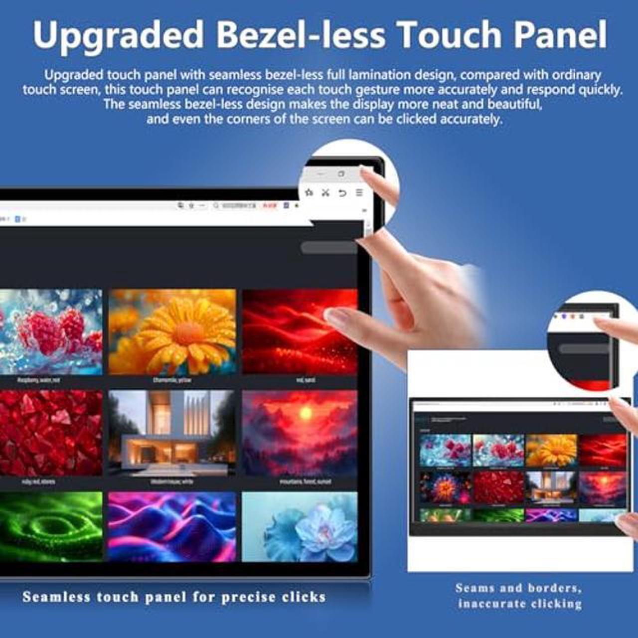 Alt view image 3 of 5 - Portable Touchscreen Monitor, 16 Inch 1920X1200P Monitor IPS Touch Screen Monitor with USB C HDMI Port, 300cd/m2, External Monitor for Laptop PC Phones Computer Ras Pi