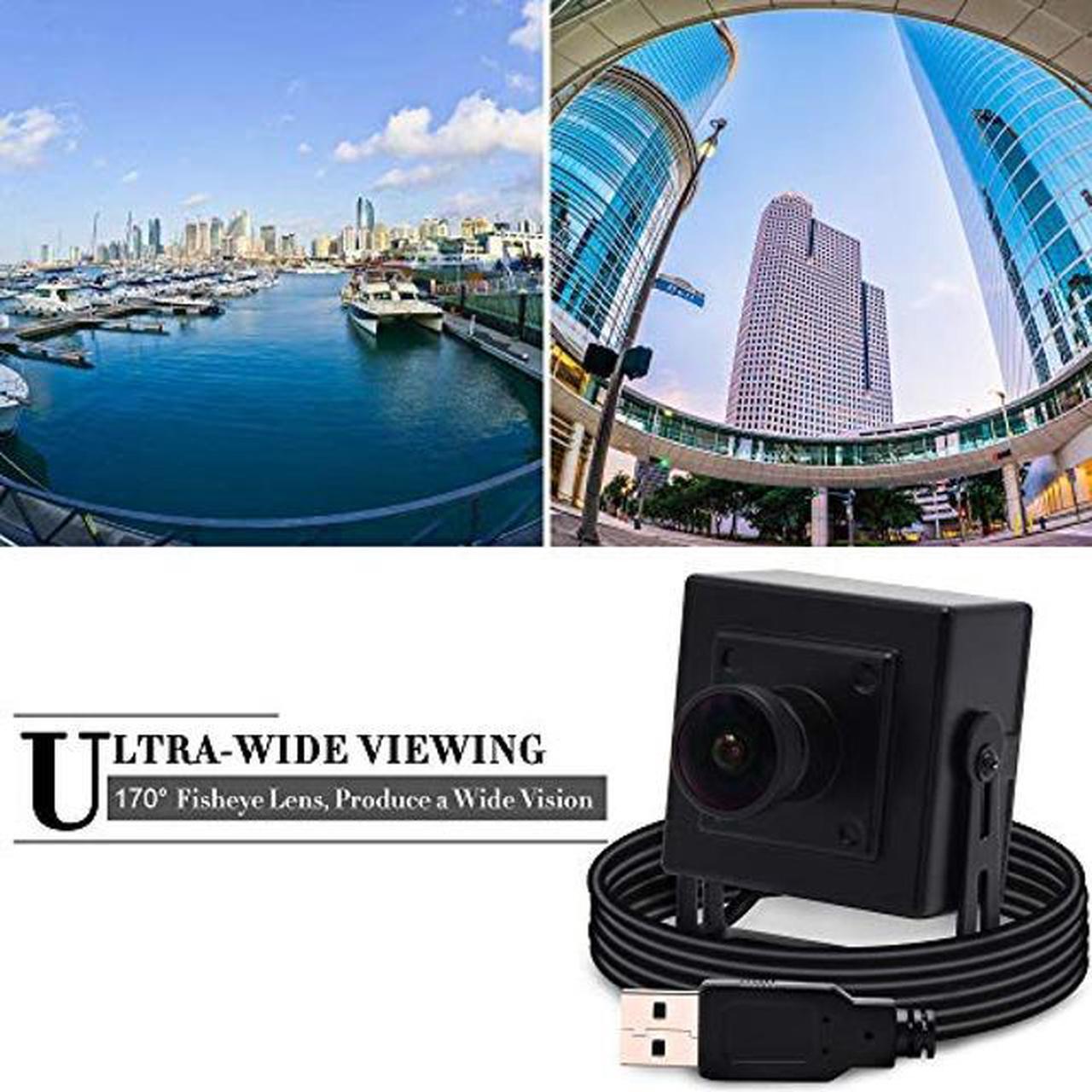 Alt view image 3 of 5 - SVPRO 5MP USB Camera 2592x1944 HD Web Camera Aptina MI5100 Sensor Fisheye Camera Wide Angle Mini Webcam with Bracket Stand for PC Computer, Tablet