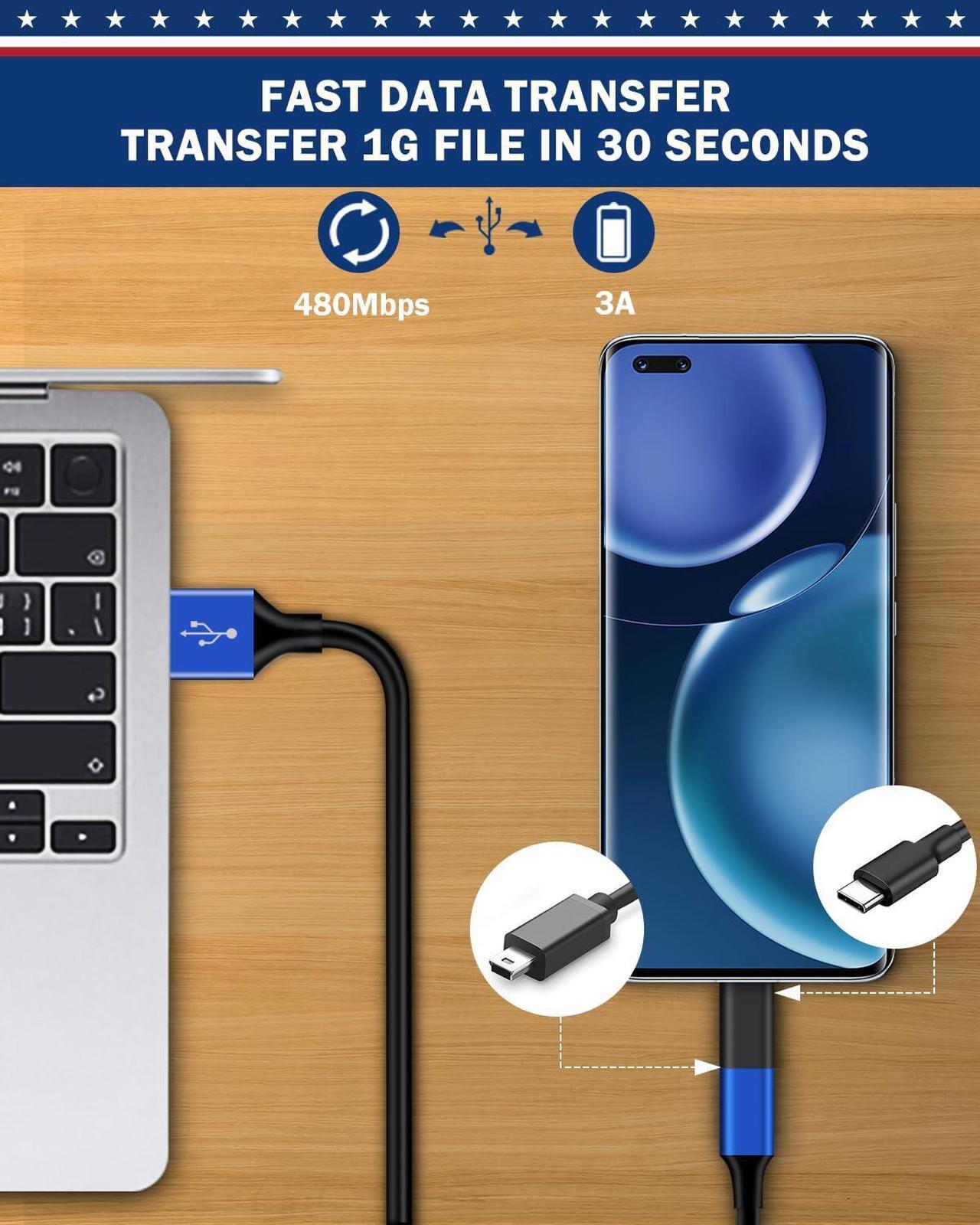 Alt view image 3 of 5 - USB C Adapter 20 Pack Mini USB to USB C, Type C Female to Mini USB Male Adapter, Mini USB Cable Convert Connector, Support Charge & Data Sync Compatible with GoPro Hero 3+, Dash Cam, Digital Camera