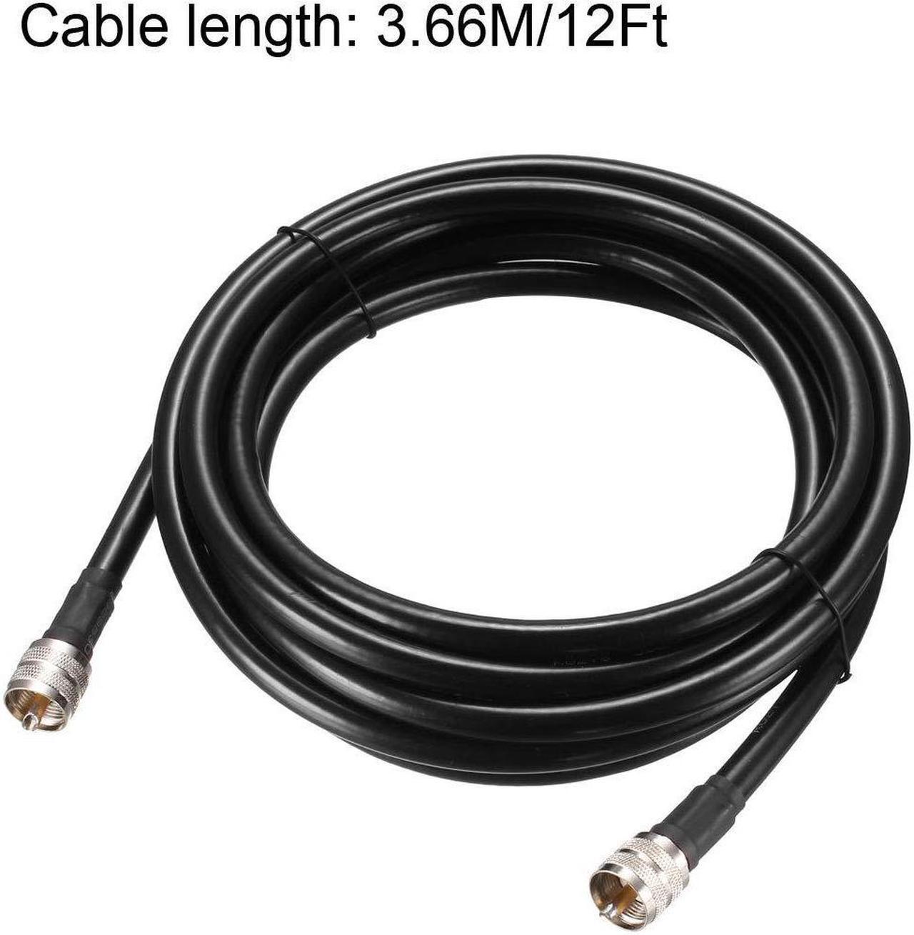 Alt view image 4 of 4 - uxcell UHF Male PL-259 to UHF Male PL-259 Low Loss RG213 Coax Jumper Cable 3.66M/12Ft