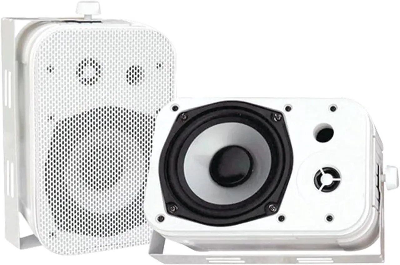 Alt view image 3 of 4 - Pyle PFA600BU Compact Bluetooth USB AUX FM Radio Public Address Amplifier Receiver System Combo Bundle with 2X 5.25 400W Max Power Indoor/Outdoor White Waterproof Speakers, 16 Gauge Speaker Wire