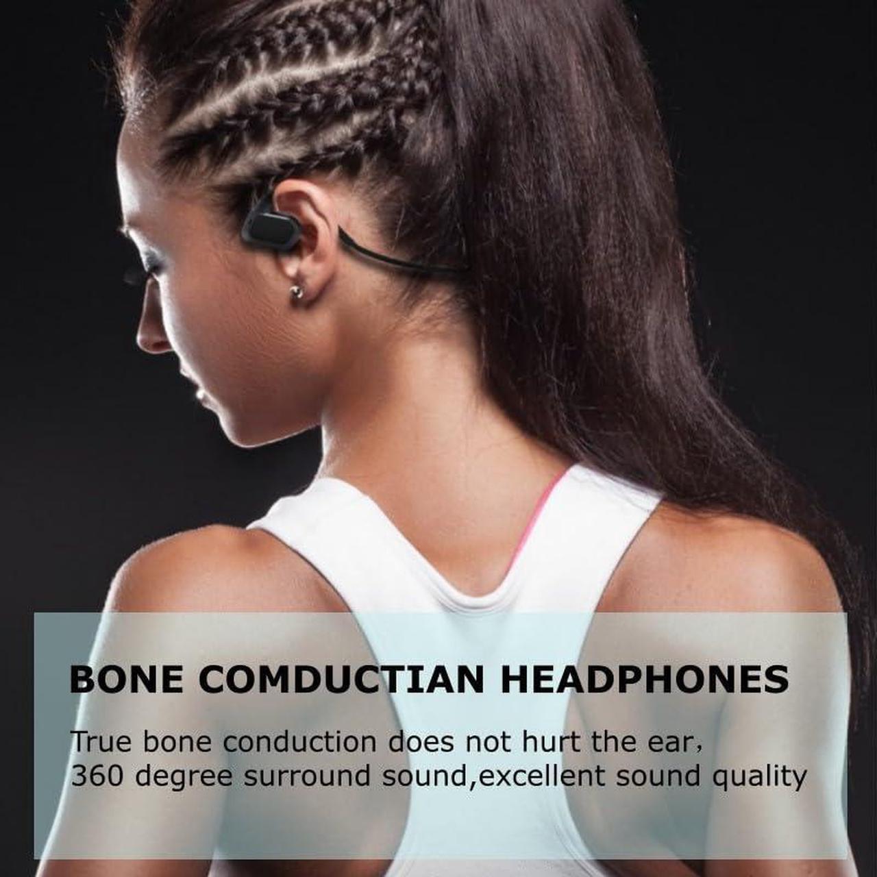 Alt view image 3 of 5 - AIFMY Bone Conduction Headphones,Open-Ear headsets Wireless Bluetooth,IPX8 Waterproof Swimming Headphones,Bone Conduction Earbuds with HD Call (Black, 32G Memory)