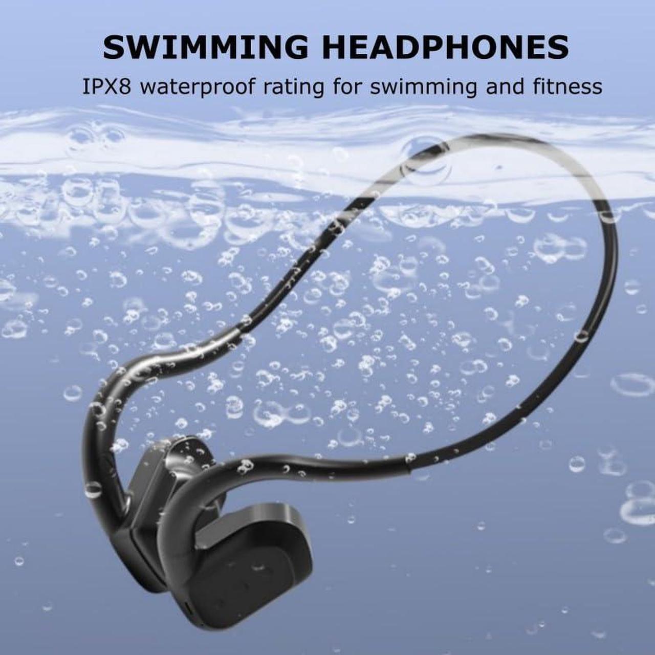 Alt view image 2 of 5 - AIFMY Bone Conduction Headphones,Open-Ear headsets Wireless Bluetooth,IPX8 Waterproof Swimming Headphones,Bone Conduction Earbuds with HD Call (Black, 32G Memory)