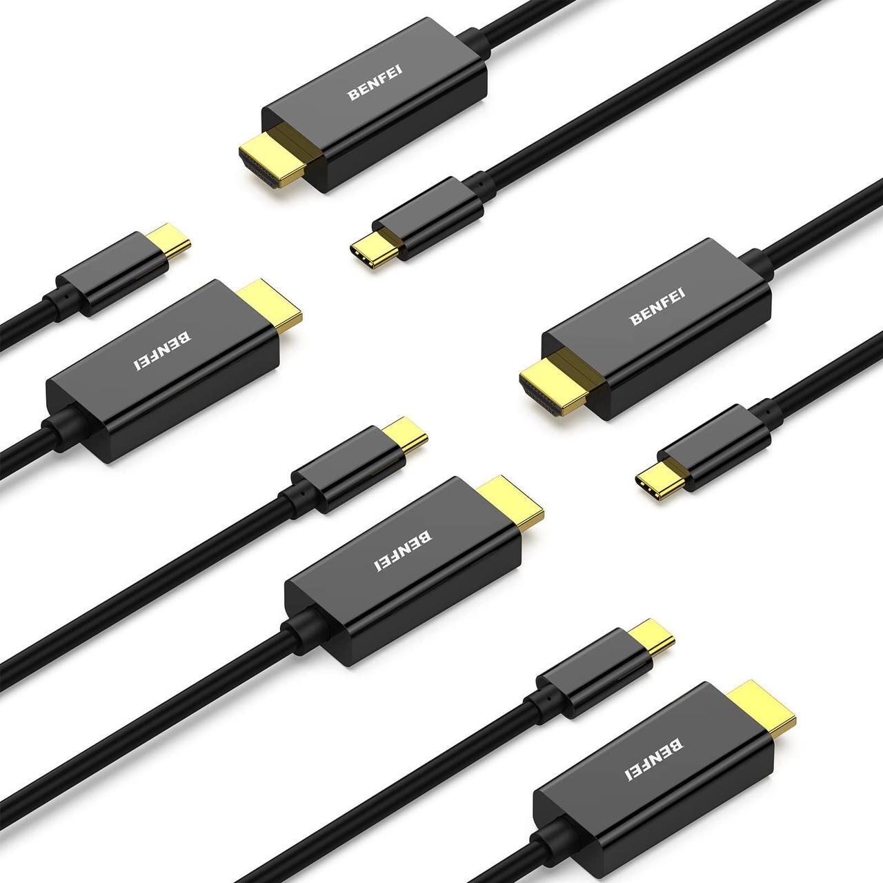 Main image of BENFEI 5 Pack USB C to HDMI 6 Feet Cable, USB Type-C to HDMI Cable, Thunderbolt 3/4 Compatible with iPhone 15 Pro/Max, MacBook Pro/Air 2023, iPad Pro