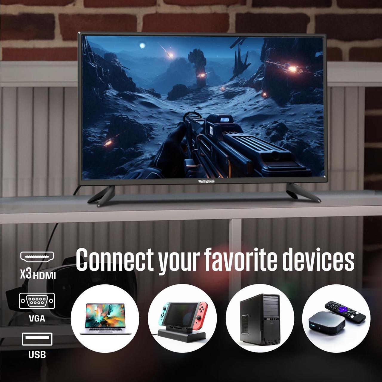 Alt view image 5 of 5 - Westinghouse 24 Inch TV with DVD Player Built in, 720p HD LED Small Flat Screen TV DVD Combo with HDMI, USB, & Parental Controls, Non-Smart TV or Monitor for Home, Kitchen, or RV Camper