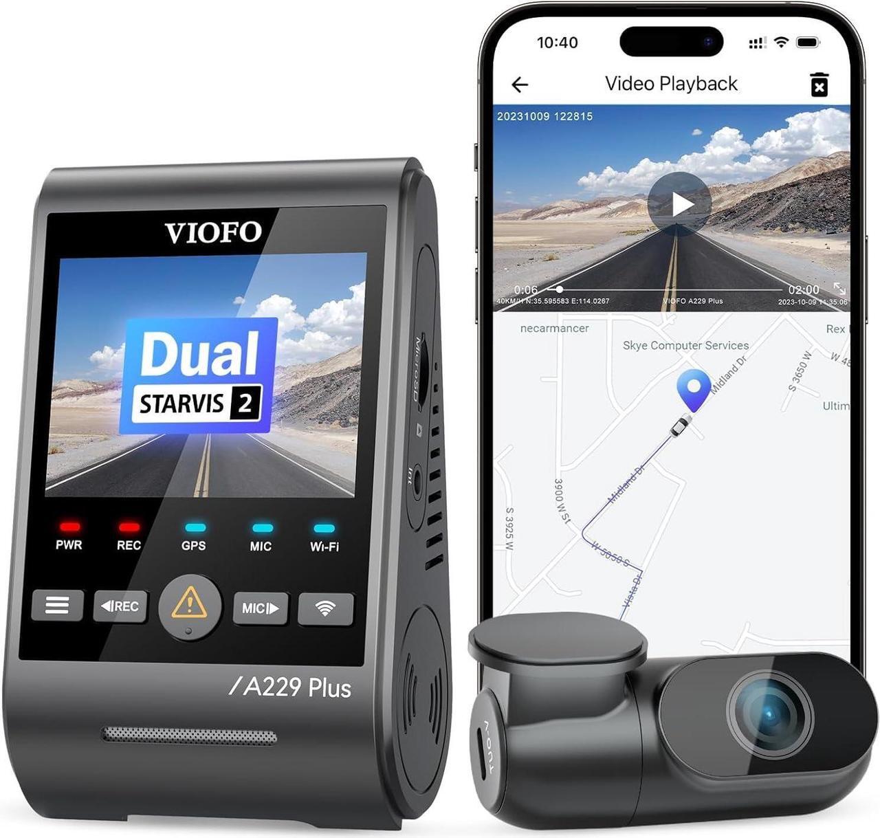 Alt view image 2 of 5 - [(Bundle: VIOFO A229 Plus 2CH + CPL)]  VIOFO A229 Plus Dash Cam with Dual STARVIS 2 Sensors, 2 Channel HDR, 1440P+1440P Front and Rear