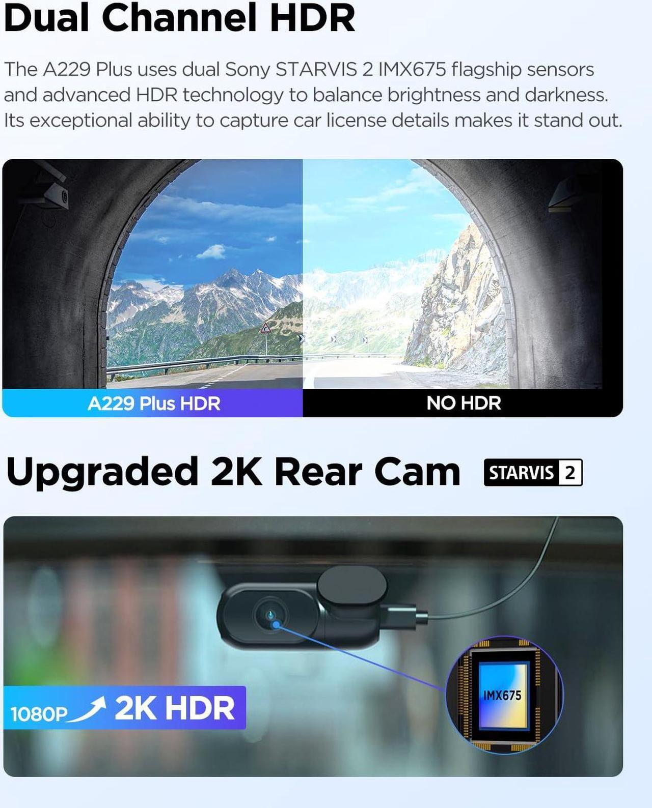 Alt view image 5 of 5 - [(Bundle: VIOFO A229 Plus 2CH + CPL)]  VIOFO A229 Plus Dash Cam with Dual STARVIS 2 Sensors, 2 Channel HDR, 1440P+1440P Front and Rear