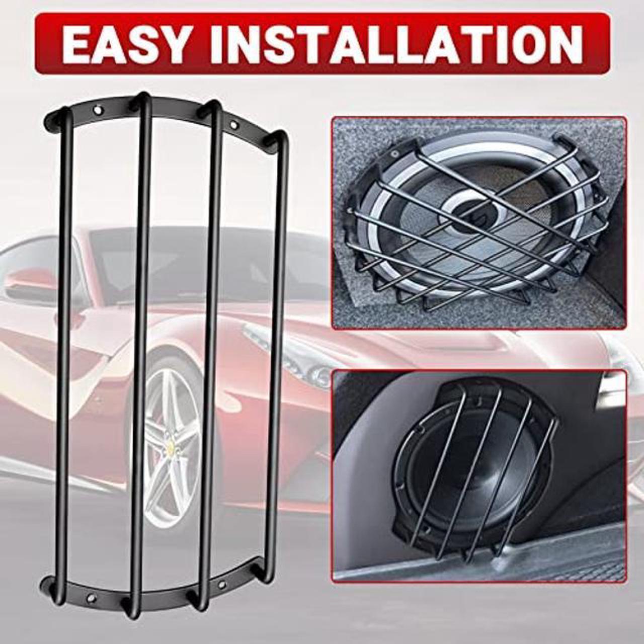Alt view image 4 of 5 - AICARS 12'' Speaker Grill Cover 12 Inches Metal Car Speaker Subwoofer Grille Grill Cover 4 Bars- Pack of 2
