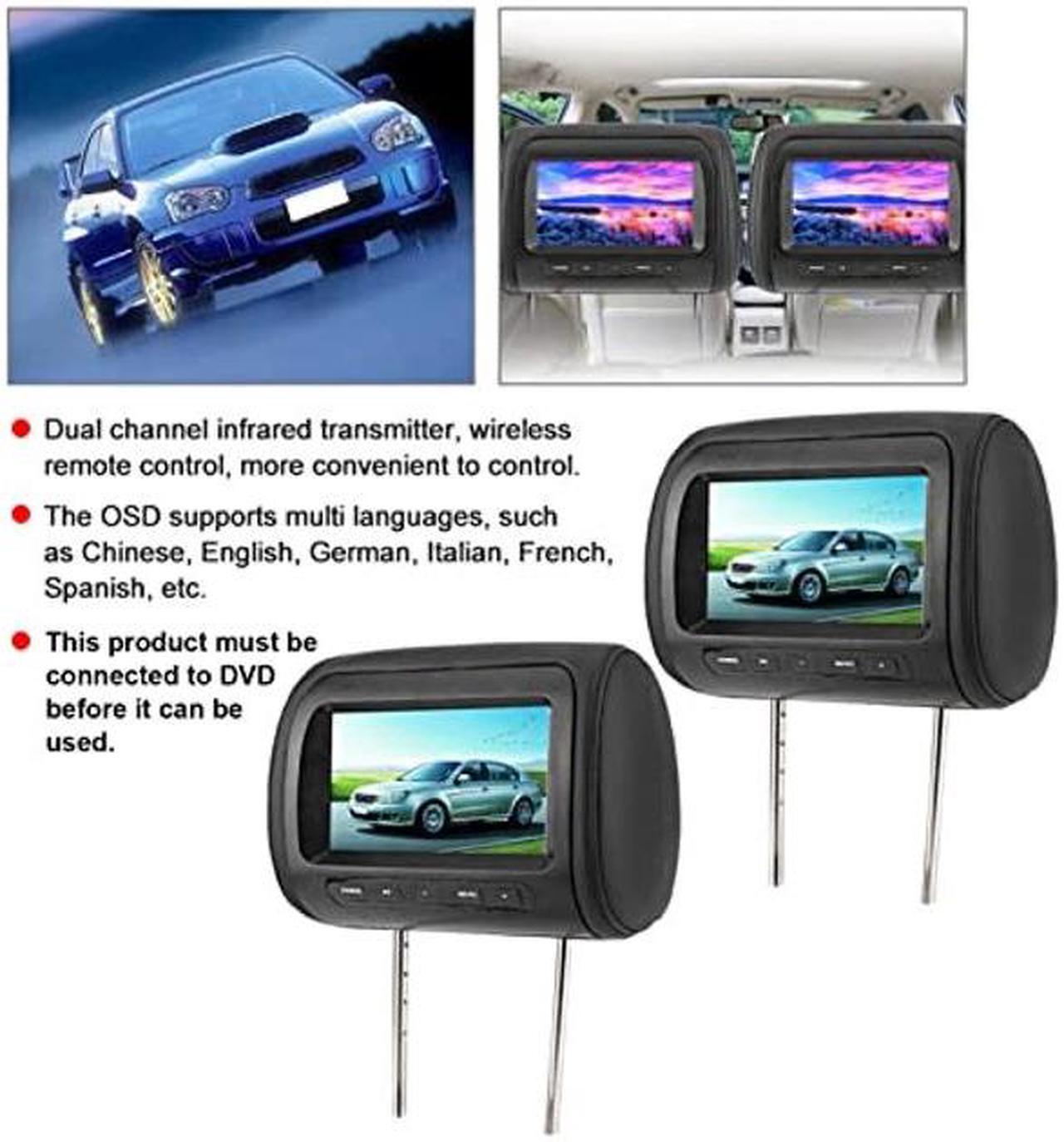 Alt view image 2 of 4 - 2pcs 7 in Control Headrest LCD Video Monitor MP5 Display Black Dvd Player for Car,Car Tvs for Back for Seat 2 Set,Car Tv Headrest Monitor,Tv