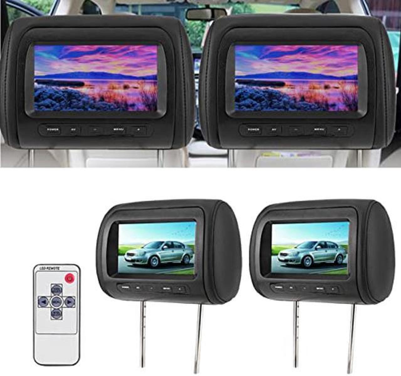 Alt view image 4 of 4 - 2pcs 7 in Control Headrest LCD Video Monitor MP5 Display Black Dvd Player for Car,Car Tvs for Back for Seat 2 Set,Car Tv Headrest Monitor,Tv