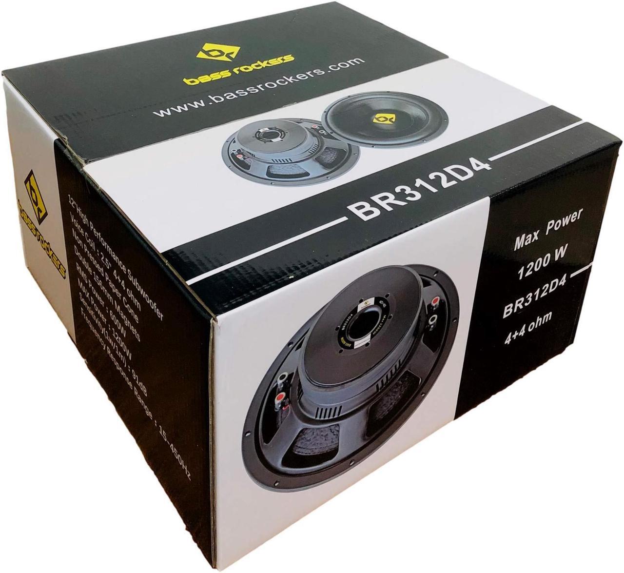Alt view image 4 of 5 - Bass Rockers 12" 1200W/ 600W RMS Dual 4 Ohm Car Audio Stereo Sub Subwoofer for Amplifiers Amps