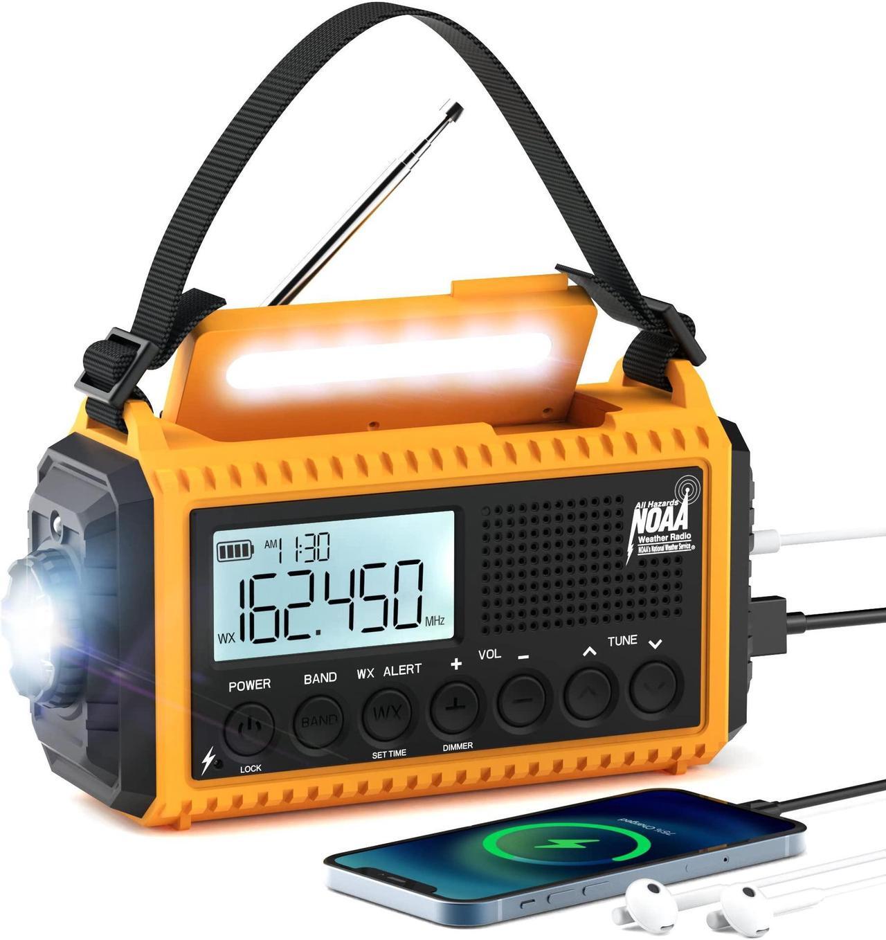 Main image of Auto NOAA Emergency Weather Radio, Solar Hand Crank Radio,Portable Battery Operated Emergency Radio with AM FM Shortwave,USB Charger,LED Flashlight,Clock, SOS Alert for Home Outdoors Camping Survival