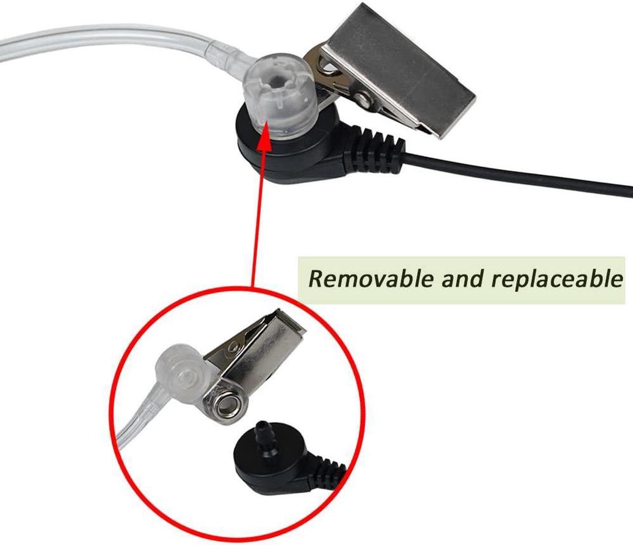 Alt view image 3 of 5 - BVMAG Walkie Talkie Headset with Mic PTT for Motorola,Acoustic Tube Earpiece for Talkabout MH230R MR350R T200 T200TP T260 T260TP T460 T600 MT350R Two Way Radio 10 Pack