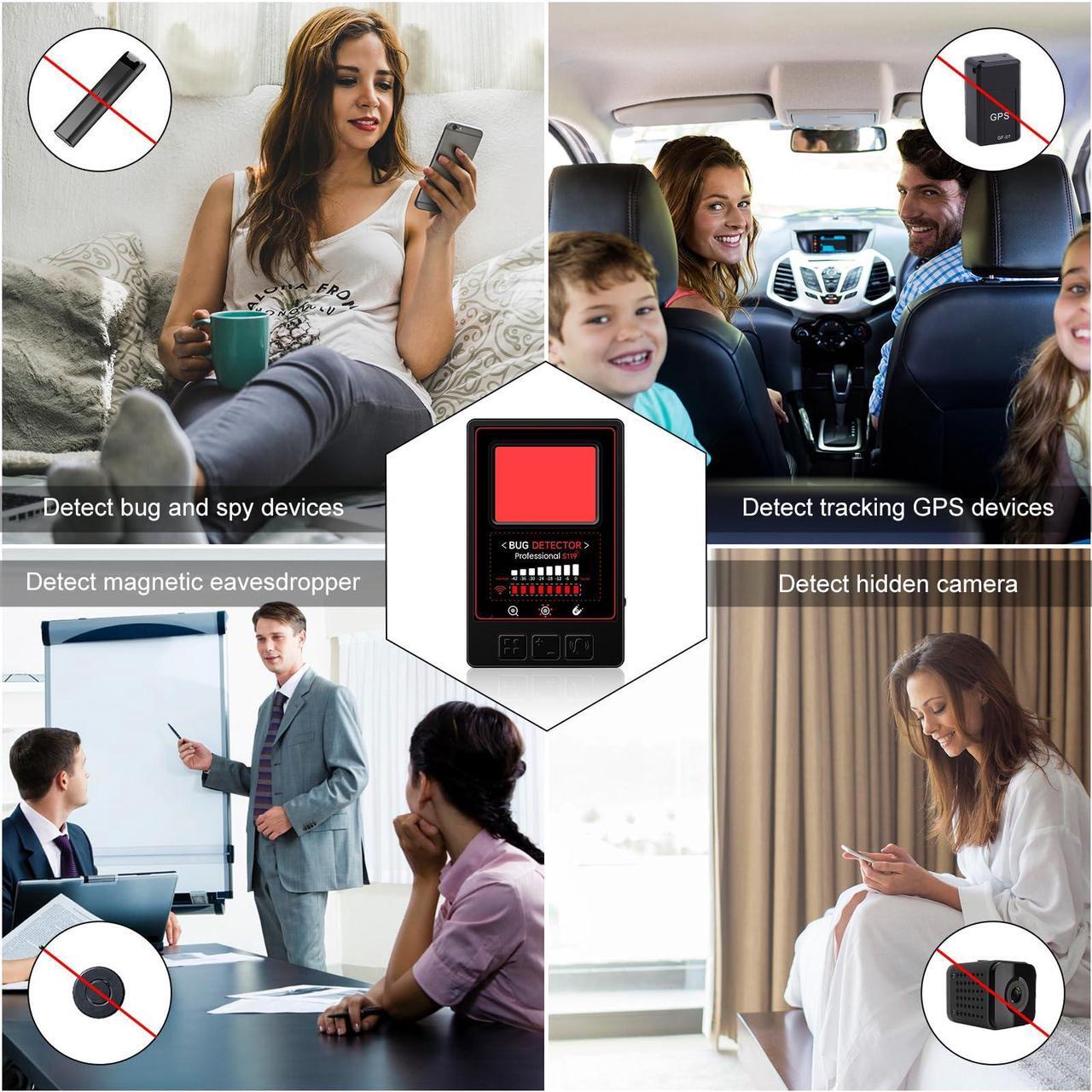 Alt view image 5 of 5 - Hidden Camera Detectors, Professional RF Bug Detector Anti Spy Camera Finder, GPS Tracker Listening Devices Wireless Signal Scanner 8 Levels Sensitivity 5 Modes for Home Office Car Hotel Travel