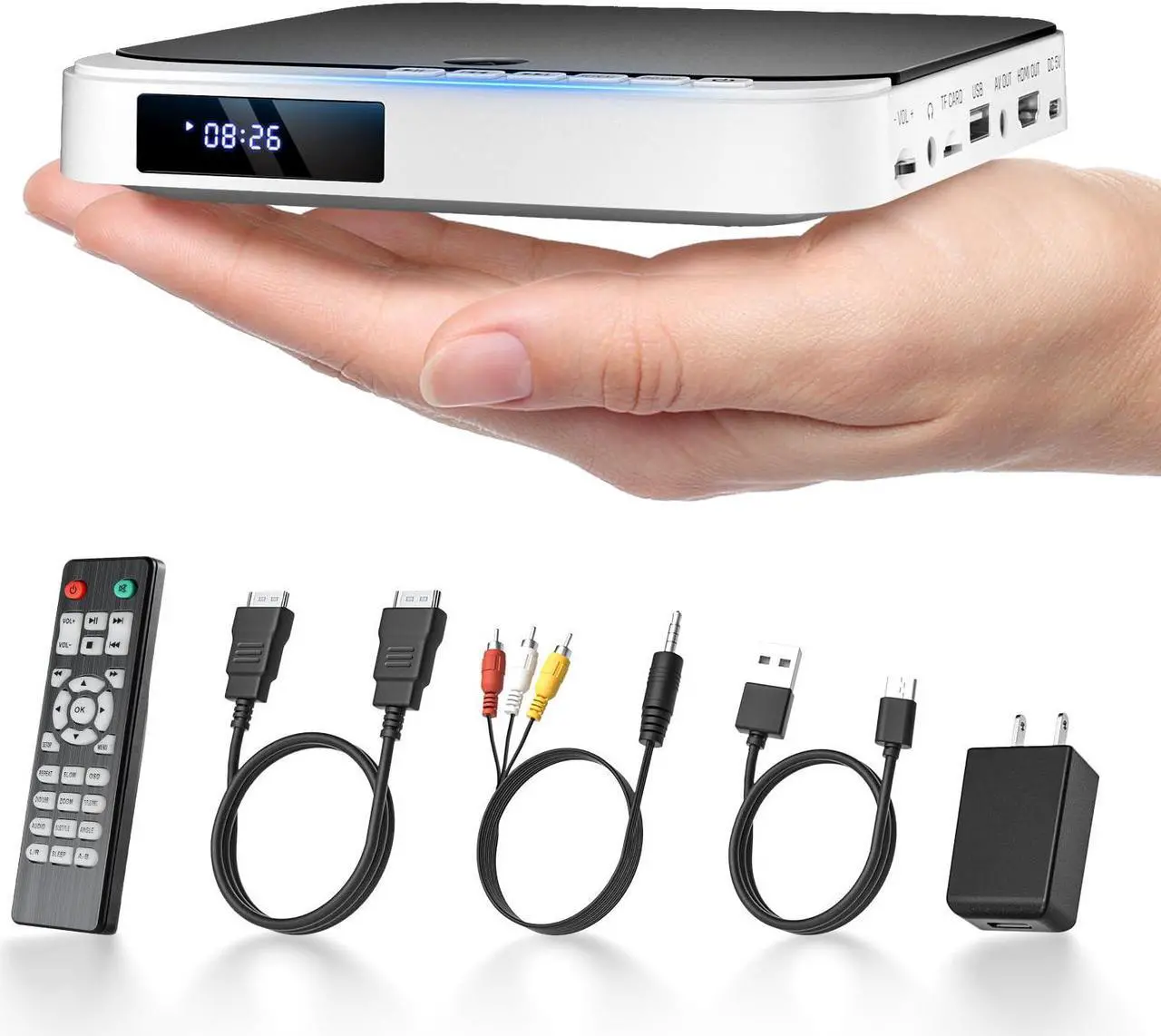 Main image of HDMI DVD Players for TV, DESOBRY 1080P HD Mini DVD Player, Small DVD Player for TV with All Region Free, Compact DVD Player for Smart TV, Support AV Output, USB/TF Card Input, Remote Control,PAL/NTSC