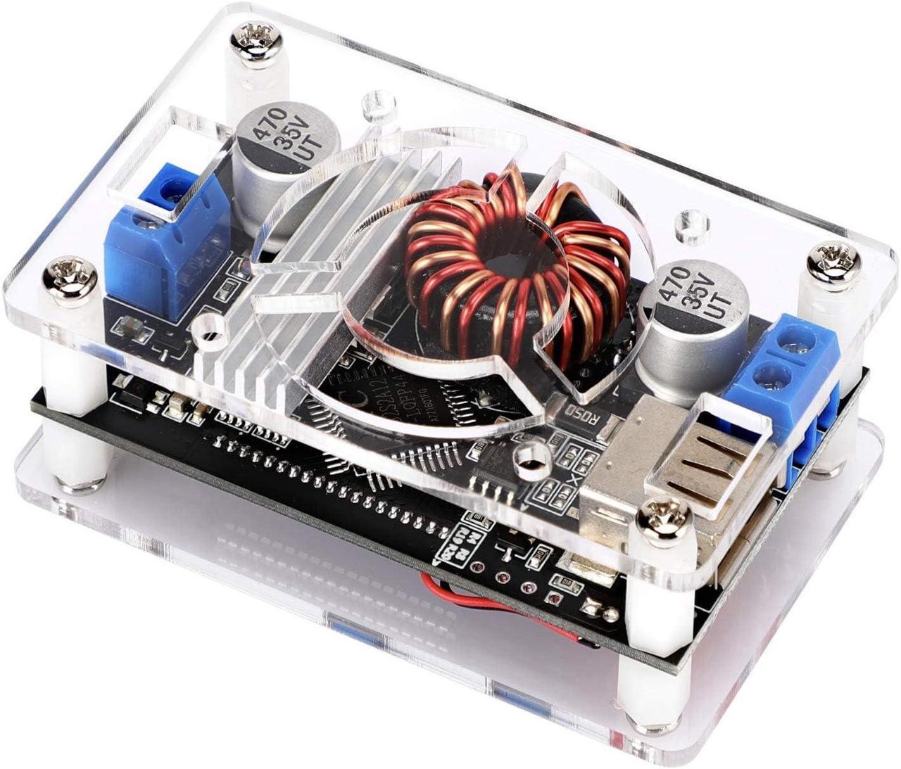 Alt view image 5 of 5 - DROK Adjustable Voltage Regulator, DC Buck Boost Converter 6-30V to 0.5-30V 4A 60W 5V 24V Voltage Converter, 12V Power Supply Step Up Step Down Transformer with USB Port Case LCD Display Volt Amp