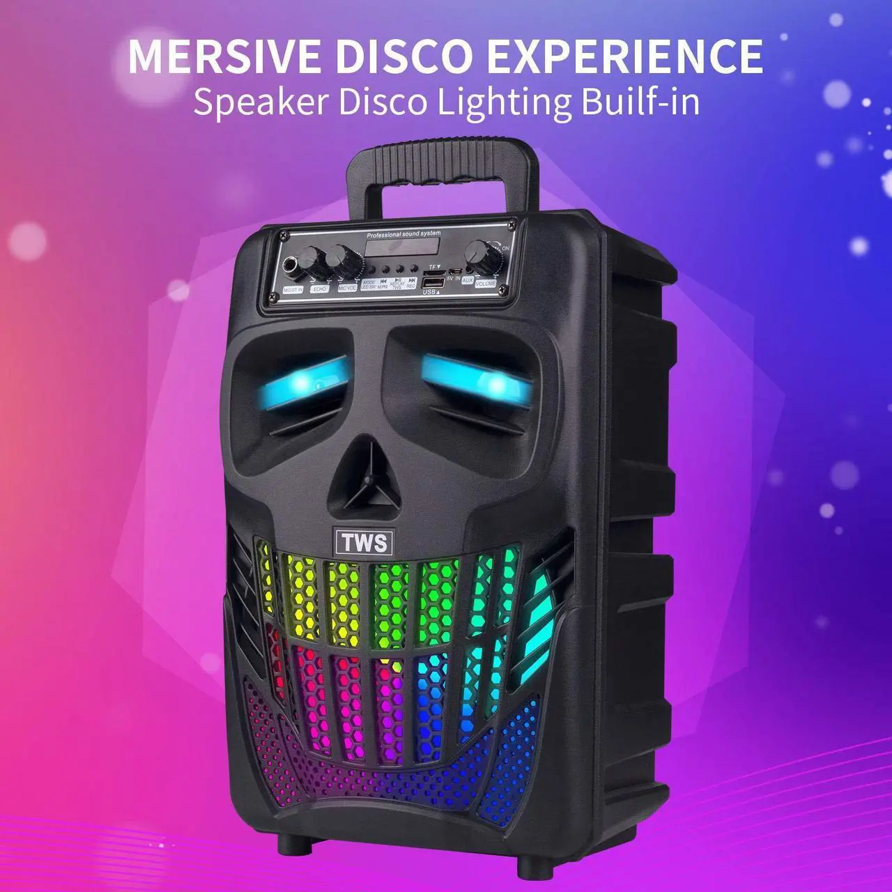 Alt view image 3 of 5 - E I F E R Cool Skull Bluetooth Speakers, Portable Wireless Speaker, Compatible with Smartphones and Tablets, Suit for Home Garden Party
