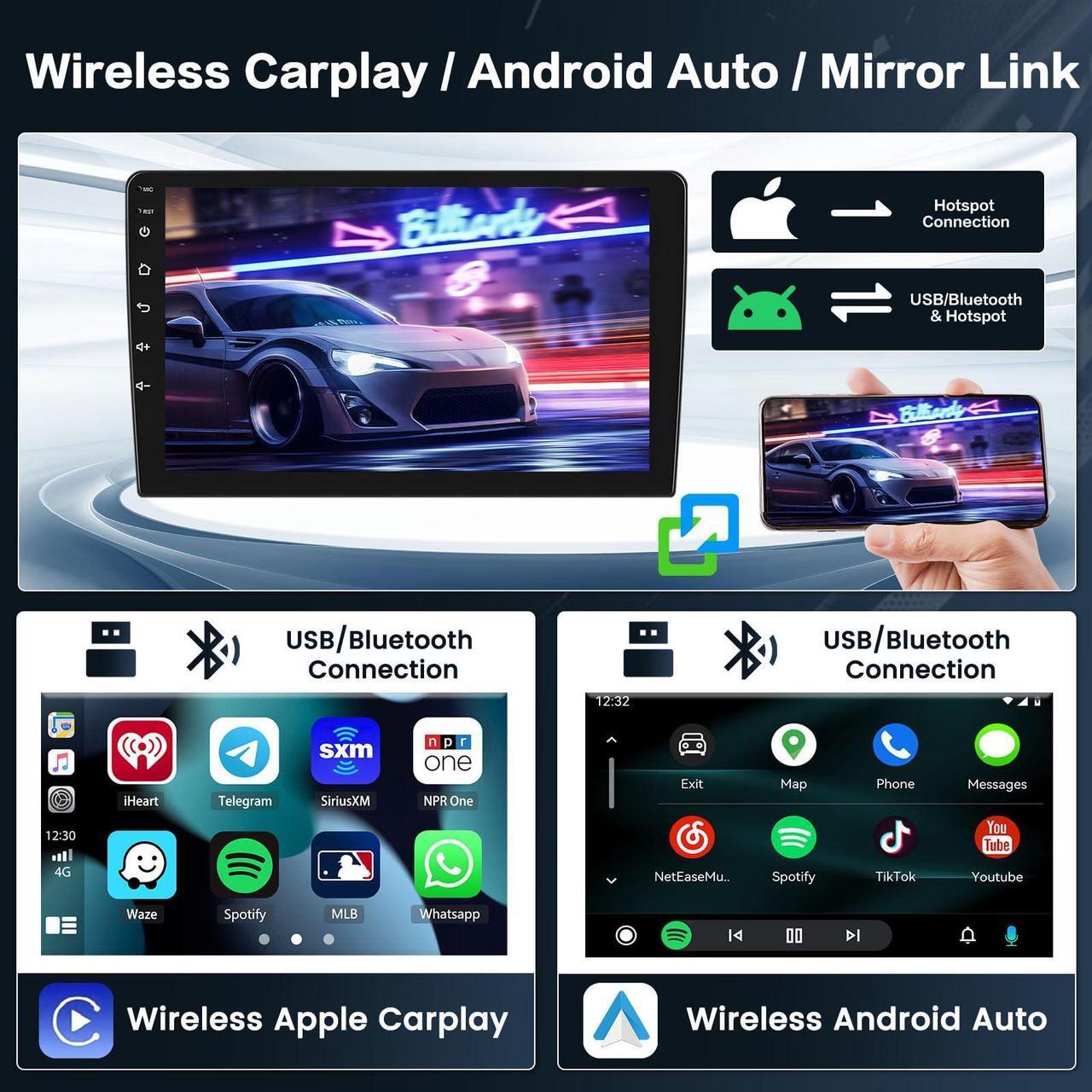 Alt view image 3 of 5 - Inefala 8-Core 4+64G Android Car Stereo Screen for Toyota Camry 2001-2006 Radio Upgrade, 9'' Touch Screen with Wireless CarPlay Android Auto, Mirror Link, GPS Navigation, AHD Backup Camera