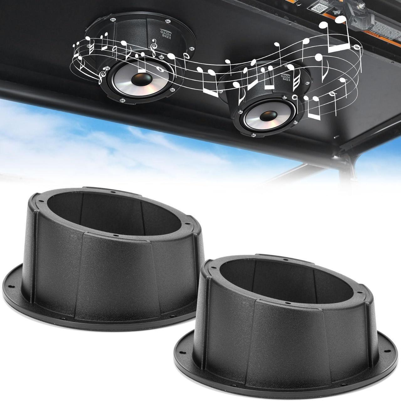 Main image of KEMIMOTO 2PCS 6.5 Inch Speaker Pods, Universal Angled Boxes Enclosures for 6.5" Speakers Compatible with UTVs, RVs, Cars, Boats, Trunks, Trailers - 9.56 Inch Surface Mount
