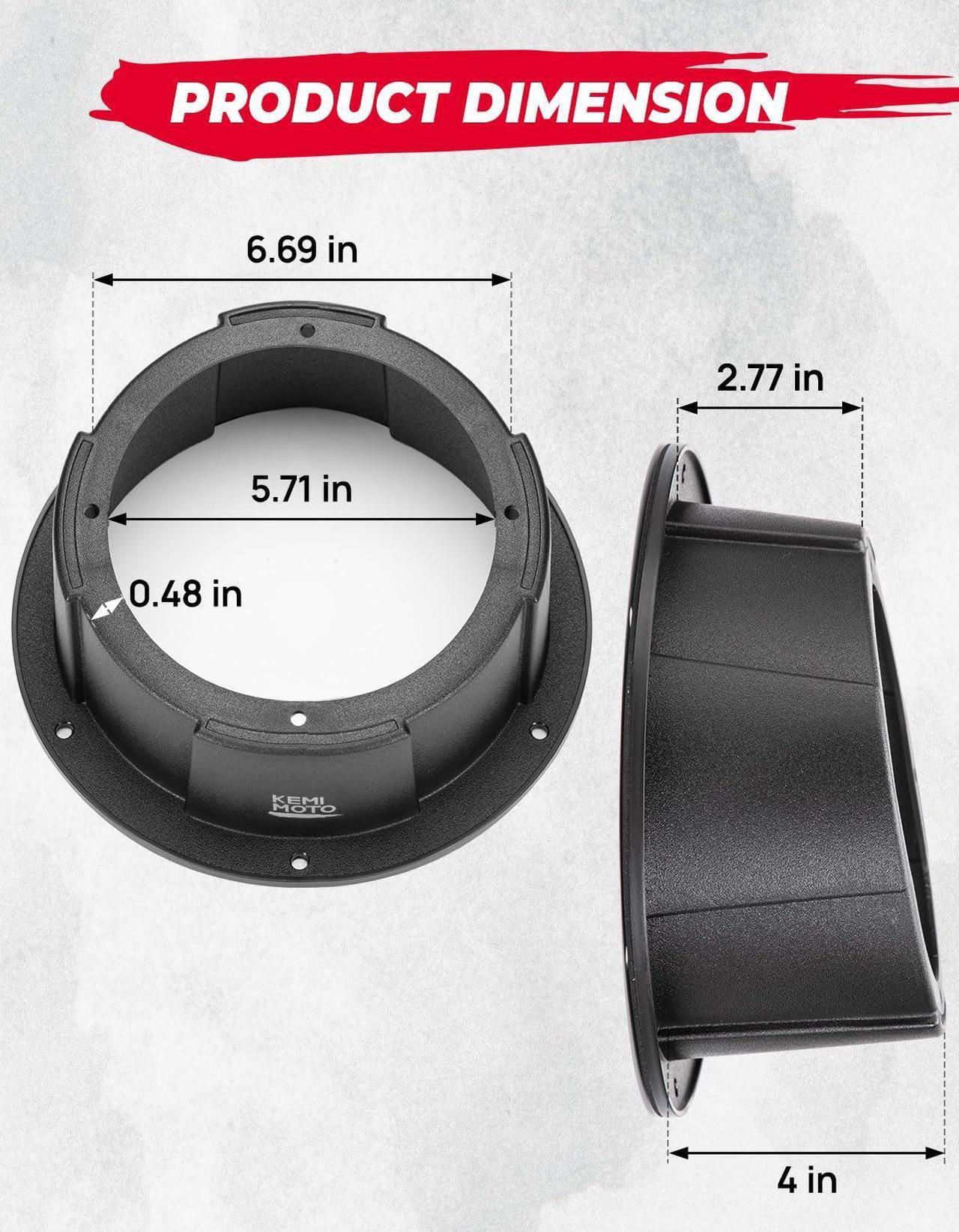 Alt view image 3 of 5 - KEMIMOTO 2PCS 6.5 Inch Speaker Pods, Universal Angled Boxes Enclosures for 6.5" Speakers Compatible with UTVs, RVs, Cars, Boats, Trunks, Trailers - 9.56 Inch Surface Mount