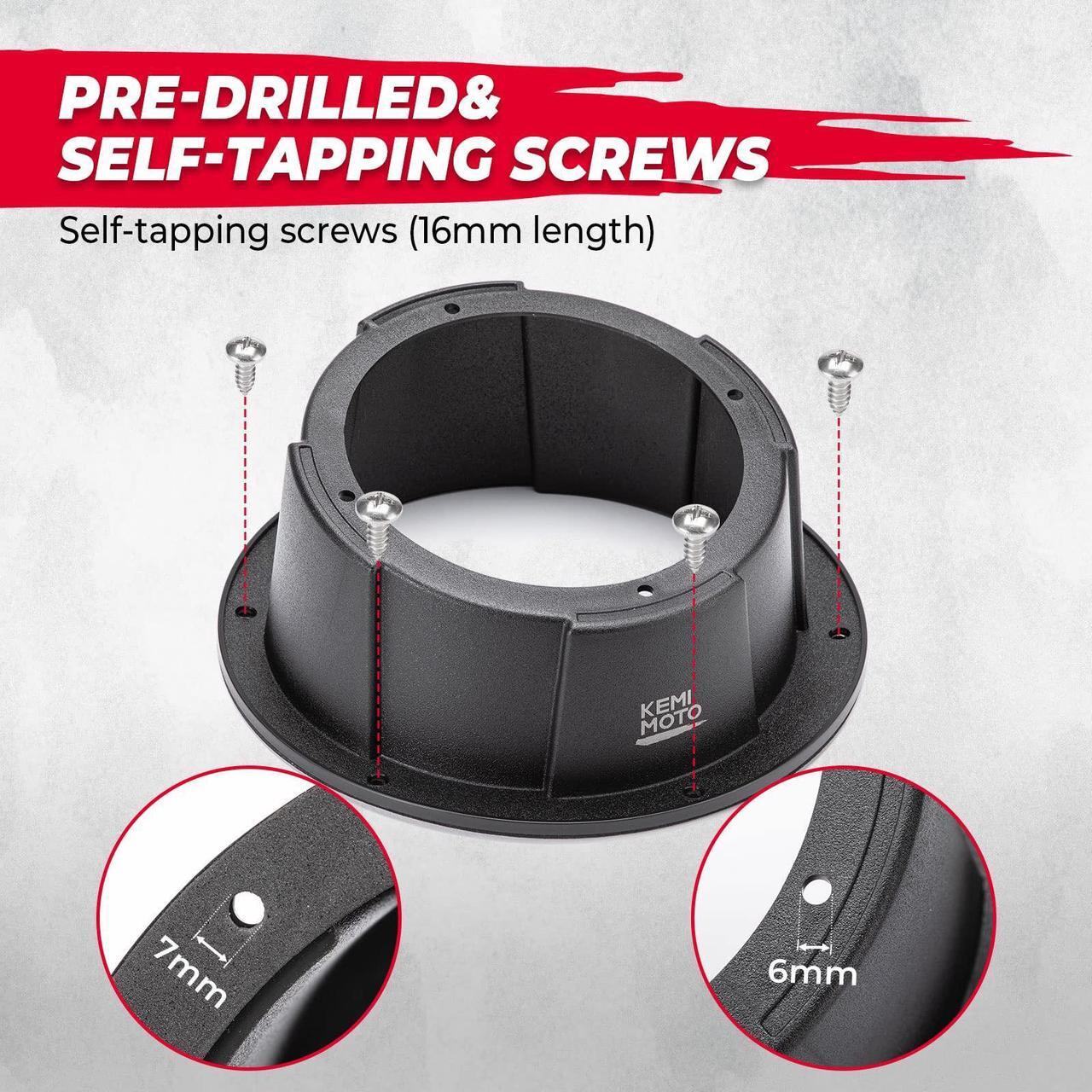 Alt view image 5 of 5 - KEMIMOTO 2PCS 6.5 Inch Speaker Pods, Universal Angled Boxes Enclosures for 6.5" Speakers Compatible with UTVs, RVs, Cars, Boats, Trunks, Trailers - 9.56 Inch Surface Mount