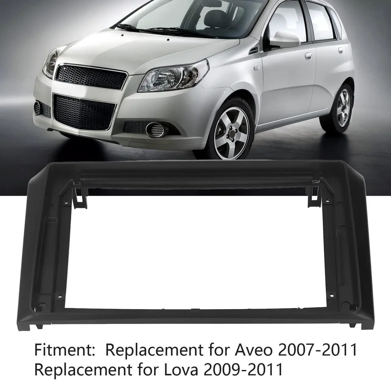 Alt view image 2 of 5 - KIMISS Car Stereo Dash Radio Fascia Kit, Car Navigation Panel Frame Dashboard Kit ABS Plastic Seamless Replacement for Aveo 20072011