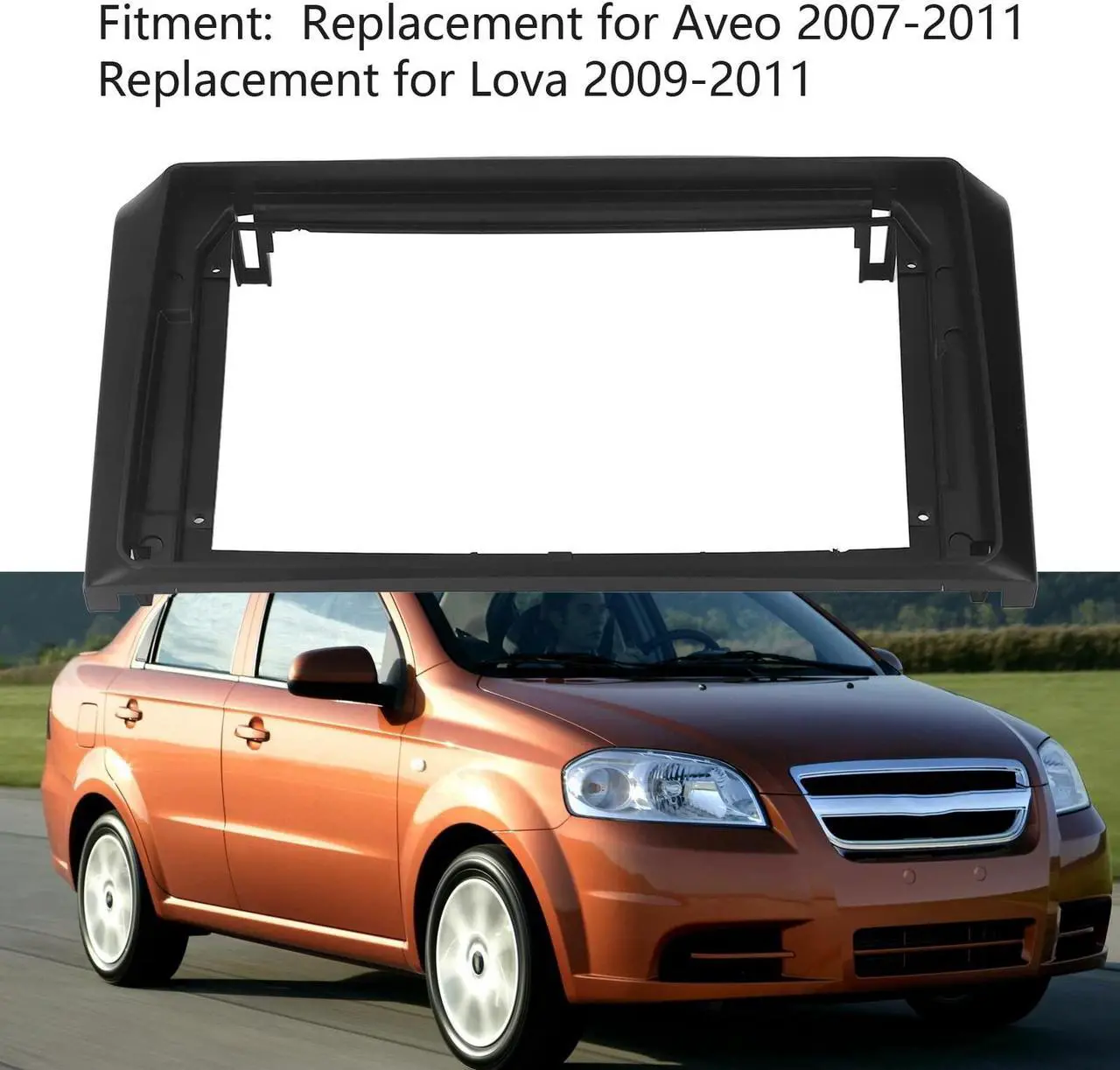 Alt view image 3 of 5 - KIMISS Car Stereo Dash Radio Fascia Kit, Car Navigation Panel Frame Dashboard Kit ABS Plastic Seamless Replacement for Aveo 20072011