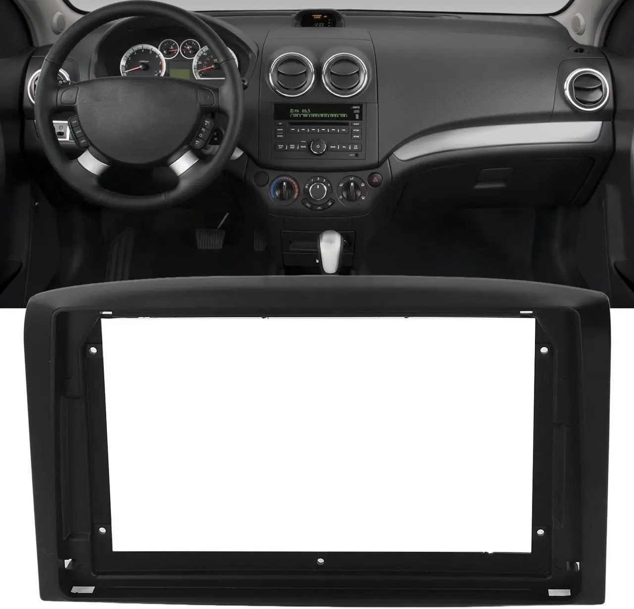 Alt view image 4 of 5 - KIMISS Car Stereo Dash Radio Fascia Kit, Car Navigation Panel Frame Dashboard Kit ABS Plastic Seamless Replacement for Aveo 20072011