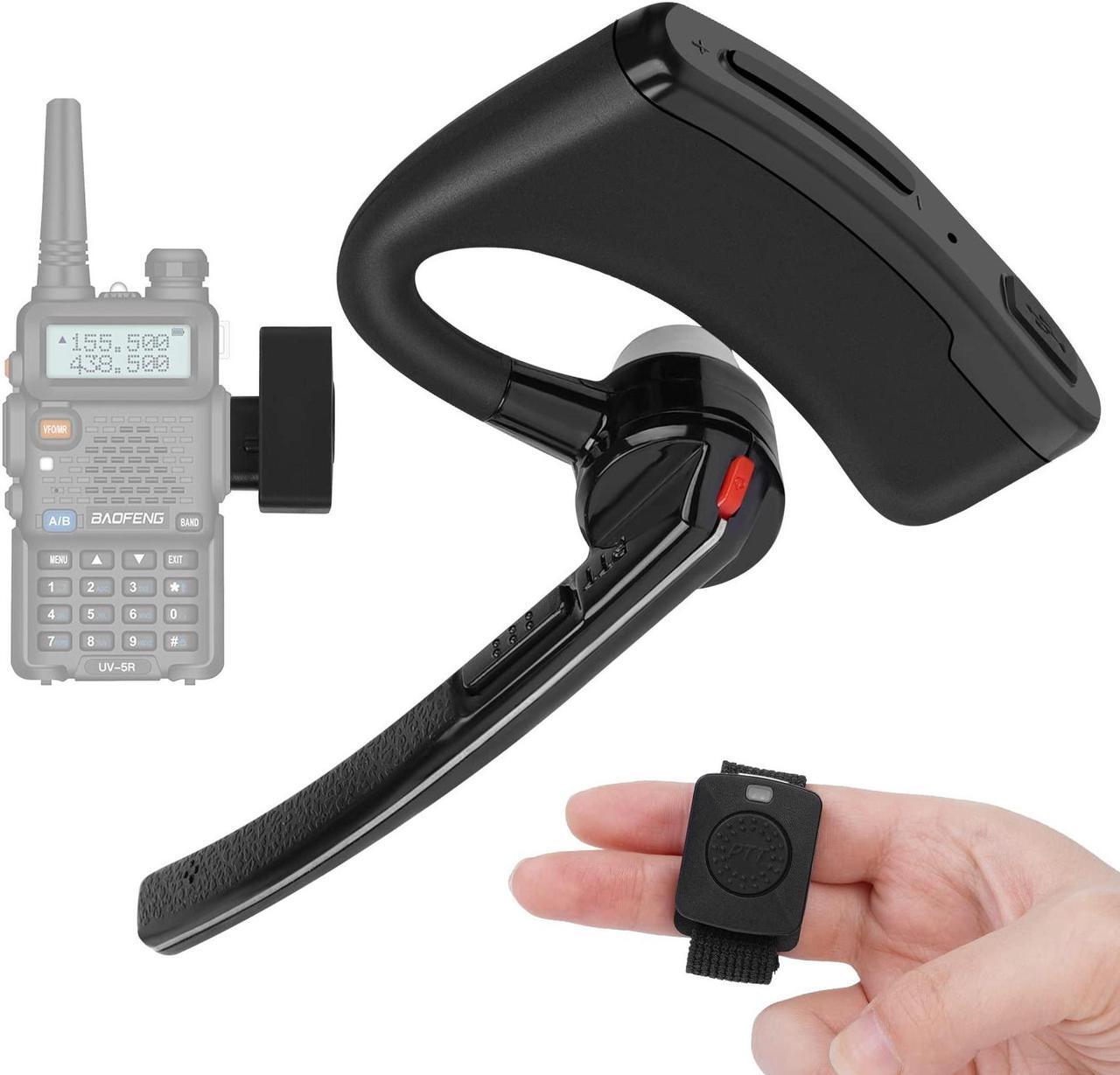 Main image of Walkie Talkie Bluetooth Headset with Noise Cancelling Mic 2 Pin Wireless Earpiece with Finger PTT Compatible with BaoFeng Kenwood Btech Radios & More(Not Compatible with Motorola/Midland)