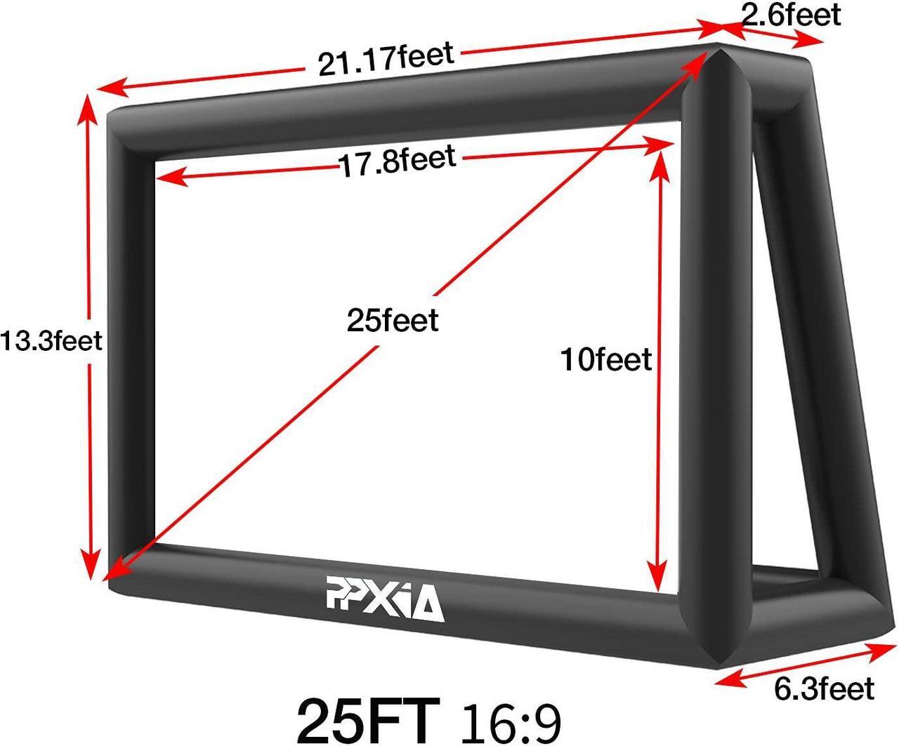 Alt view image 4 of 5 - PPXIA Inflatable Movie Screen 25ft Outdoor Projector Screen with Air Blower, Supports Front and Rear Projection Blow Up Screen for Movie Nights Backyards Pool Party