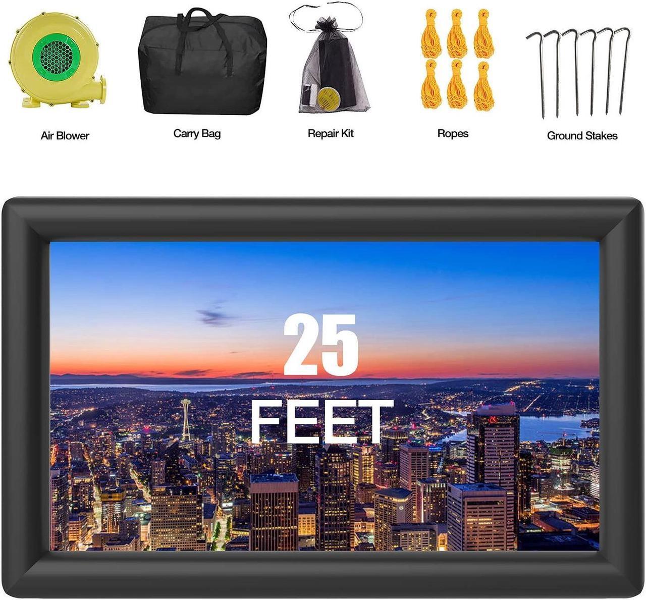 Alt view image 3 of 5 - PPXIA Inflatable Movie Screen 25ft Outdoor Projector Screen with Air Blower, Supports Front and Rear Projection Blow Up Screen for Movie Nights Backyards Pool Party