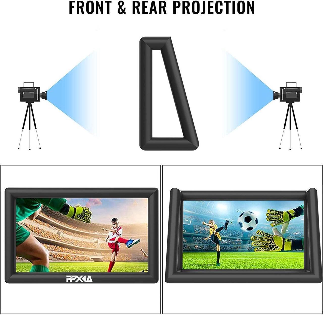 Alt view image 5 of 5 - PPXIA Inflatable Movie Screen 25ft Outdoor Projector Screen with Air Blower, Supports Front and Rear Projection Blow Up Screen for Movie Nights Backyards Pool Party