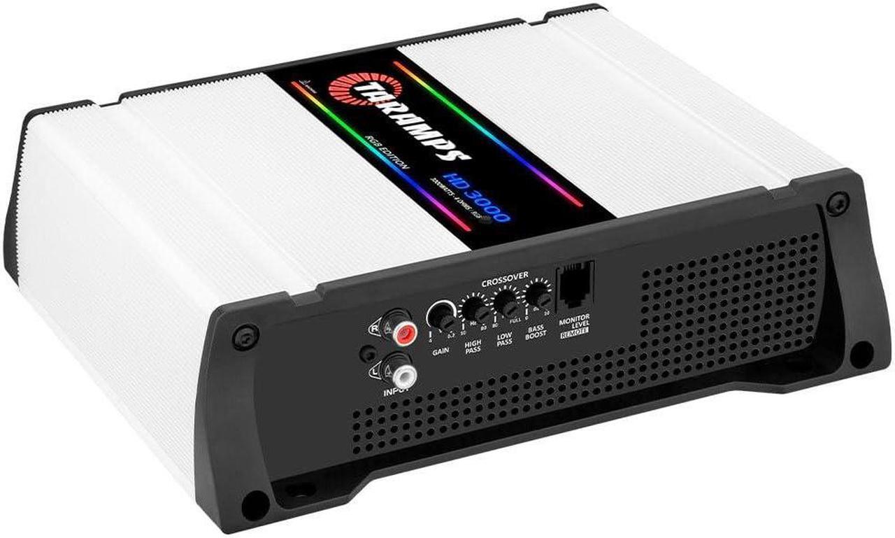 Alt view image 3 of 5 - Taramps HD 3000 4 Ohms RGB Effects 1 Channel 3000 Watts RMS MAX Full Range Car Audio Monoblock LED Monitor Indicator Class D Amplifier Crossover, HD 3k