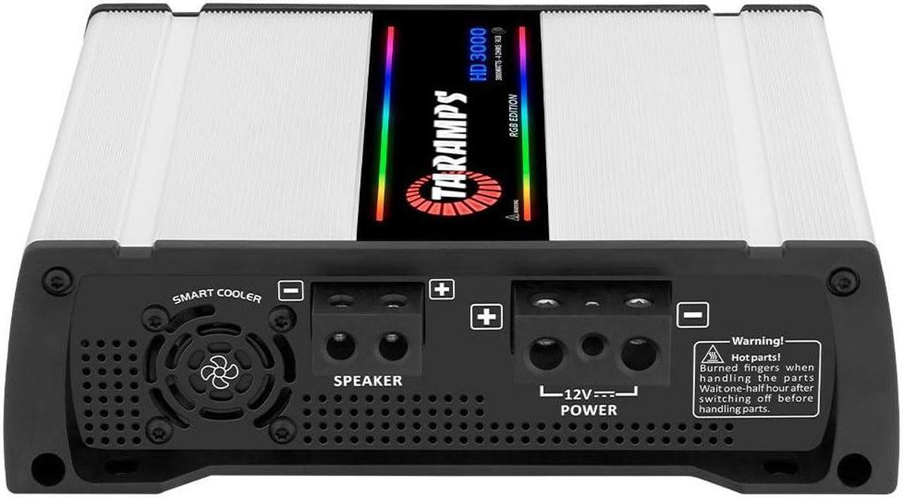 Alt view image 5 of 5 - Taramps HD 3000 4 Ohms RGB Effects 1 Channel 3000 Watts RMS MAX Full Range Car Audio Monoblock LED Monitor Indicator Class D Amplifier Crossover, HD 3k
