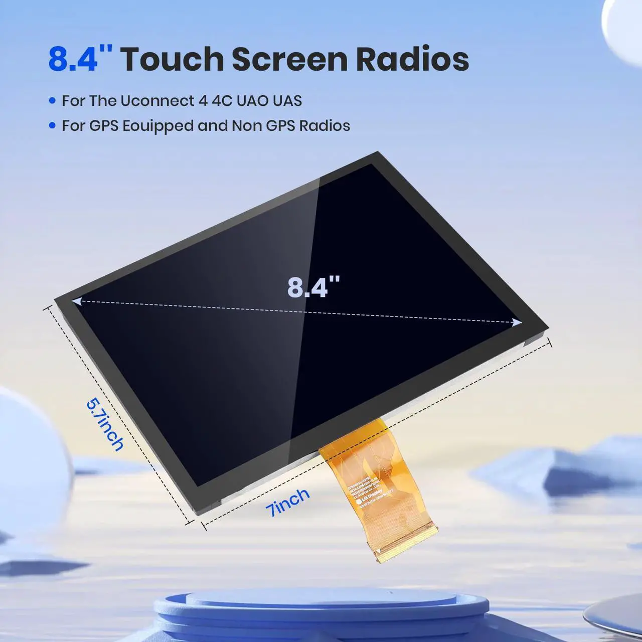 Alt view image 2 of 5 - 8.4" Uconnect 4C UAQ LCD Monitor Touch-Screen,17-21 Replacement Radio Navigation New OEM Replacement Fit for Dodge RAM Jeep Chrysler 2017&up