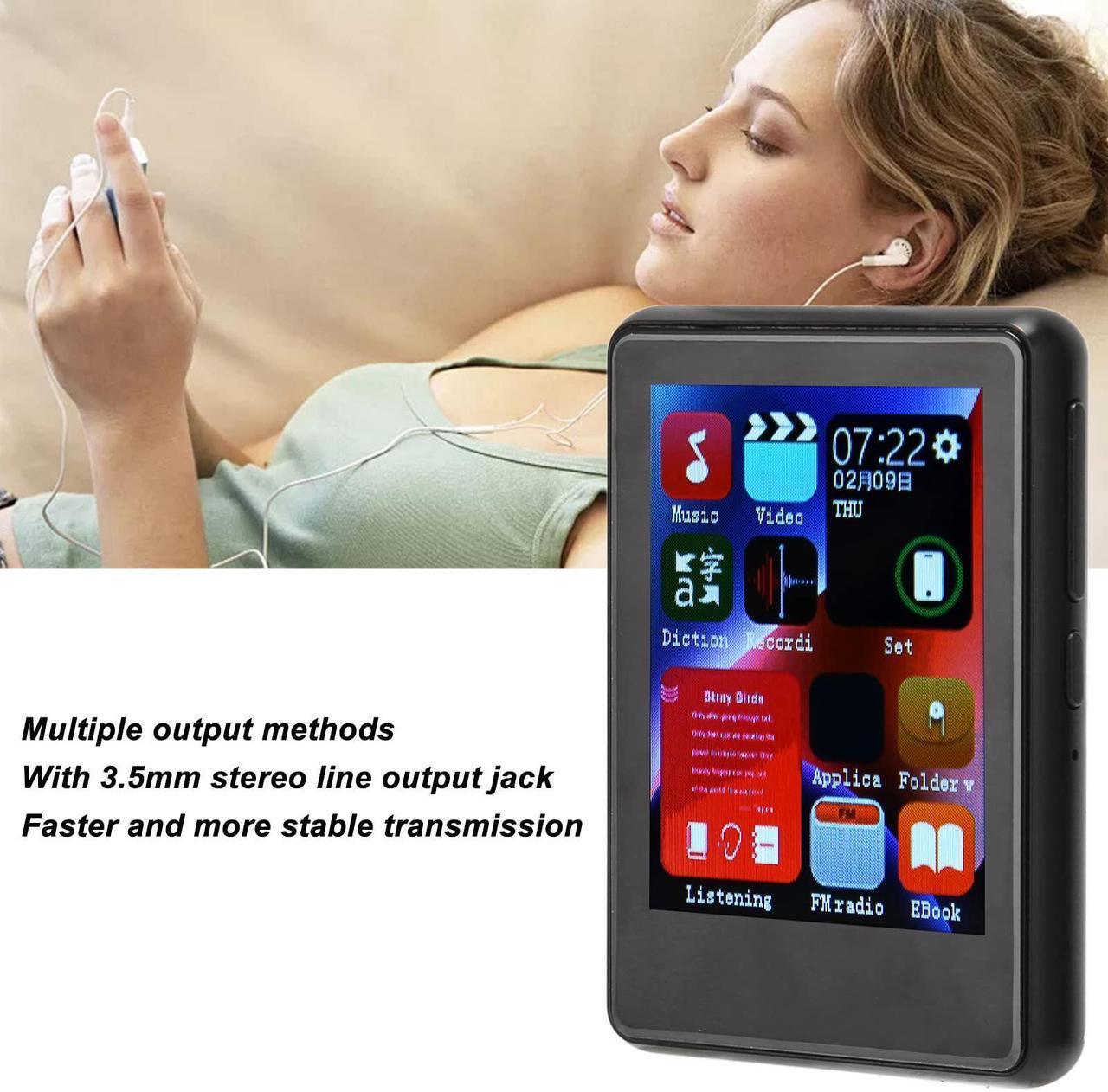 Alt view image 5 of 5 - Mp3 Player with Bluetooth, 2.4 HD Full, Portable HiFi Sound Walkman Digital Music Player with FM Electronic Book Function, Mini Portable Music Player (4+32GB (Memory Card))