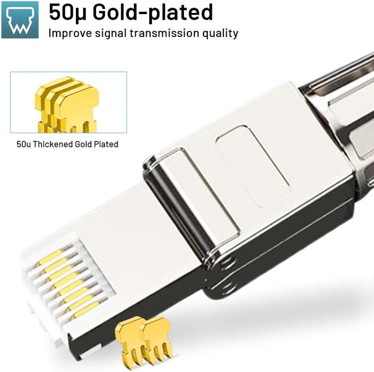 Alt view image 4 of 5 - ZOERAX Cat7 Cat6A RJ45 Connector 6-Pack, Tool-Free Zinc Alloy Shielded Ethernet Termination Plugs for Cat7 up to 23AWG Solid Bulk S/FTP Ethernet Cable