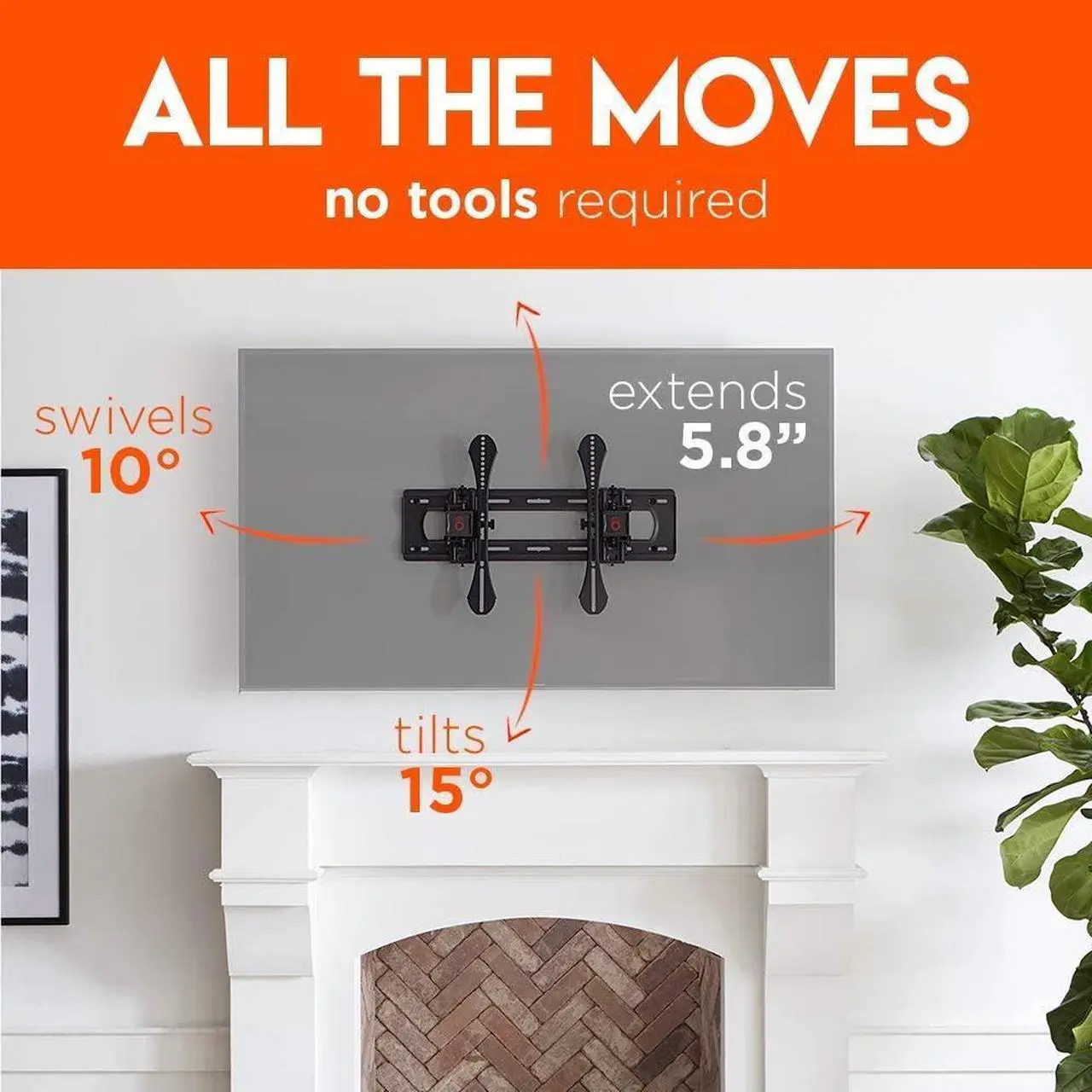 Alt view image 3 of 5 - ECHOGEAR Tilting TV Wall Mount & Universal Soundbar Wall Mount Bracket - for TVs Up to 86"