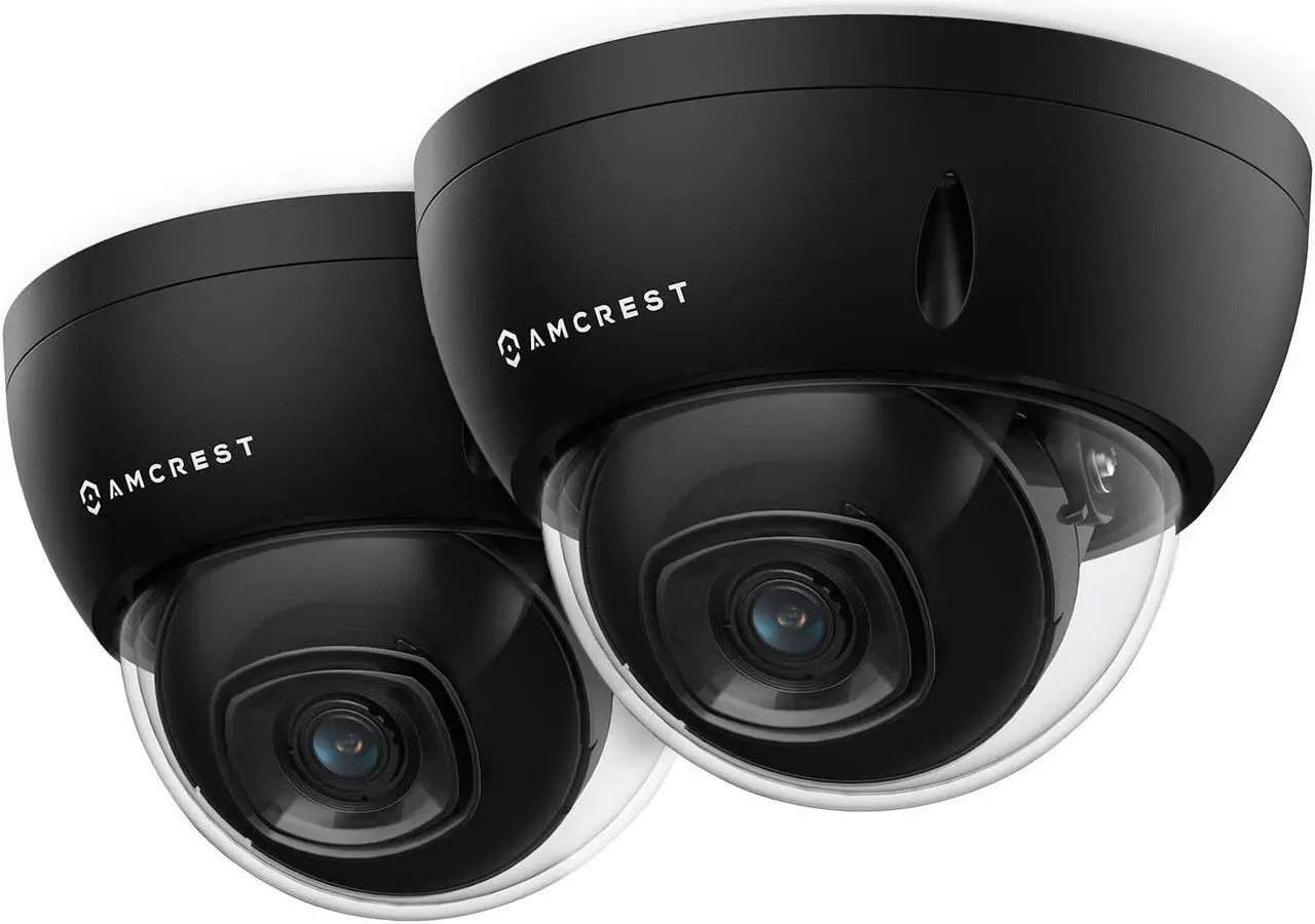 Main image of Amcrest 2-Pack 5MP POE Camera, Outdoor Vandal Dome Security POE IP Camera, 5-Megapixel, 98ft NightVision, 2.8mm Lens, IP67, IK10 Resistance, MicroSD 256GB (Sold Separately) (IP5M-D1188EB-28MM)