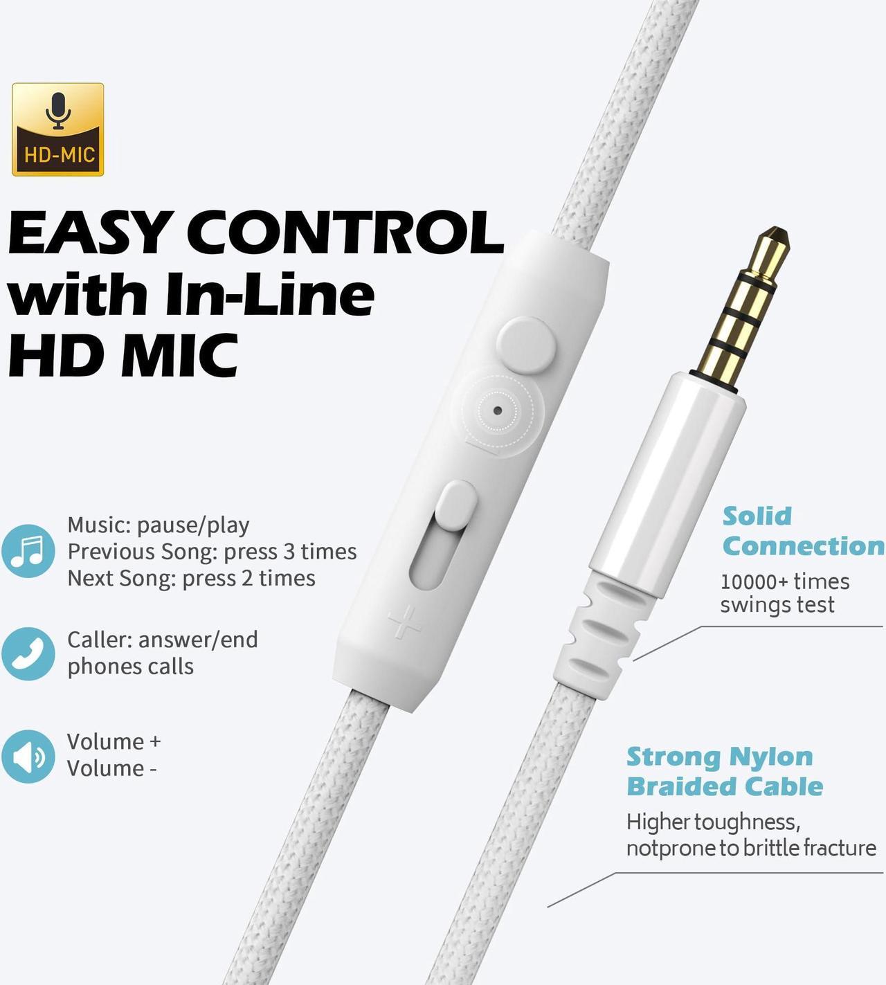 Alt view image 5 of 5 - AILIHEN C8 Headphones Wired, On-Ear Headphones with Microphone and Volume Control, Corded 3.5mm Headset for Boys Girl School Smartphones Chromebook Laptop Computer Tablets Airplane Travel (Lime Green)