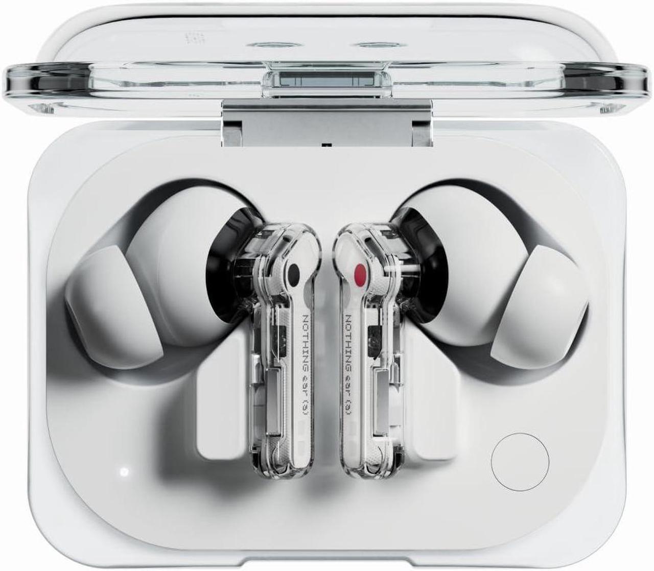 Alt view image 3 of 5 - Nothing Ear (a) Wireless Earbuds with ChatGPT Integration, 45dB Hybrid Noise Cancelling Earbuds, Hi-Res Audio, Advanced Equaliser, Dual Connect, 6 Mics, 42.5H Playtime Earbuds Wireless Bluetooth White